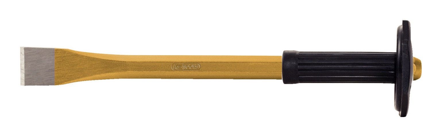 KS Tools Flachmeißel, 400 in mm, Maurermeißel mit Handschutzgriff, 8-kant