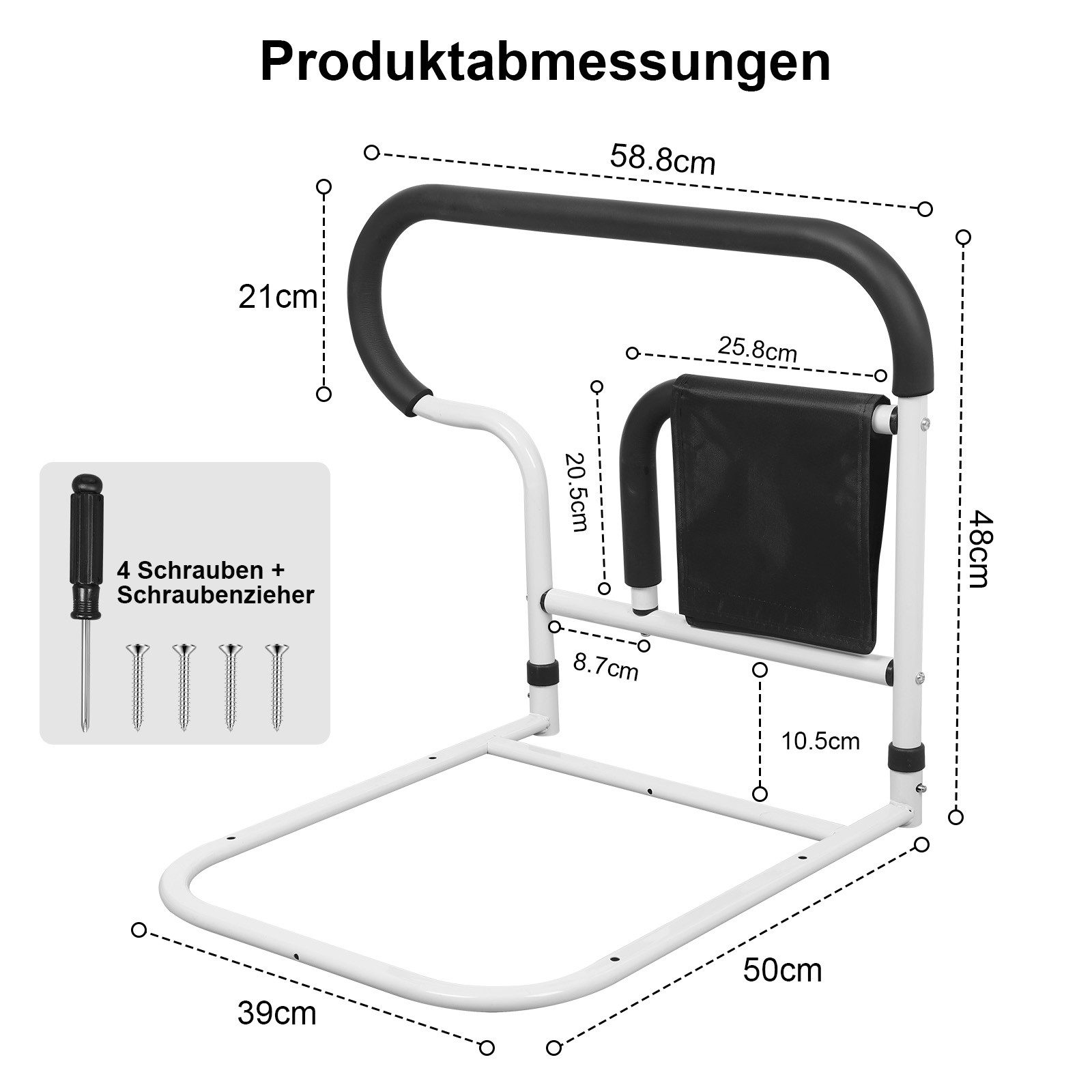 JOYOLEDER Bett - Aufstehhilfe Bettaufrichter für Senioren mit Tasche, Aufrichthilfe, Bettgriff, Bett Einstiegshilfe
