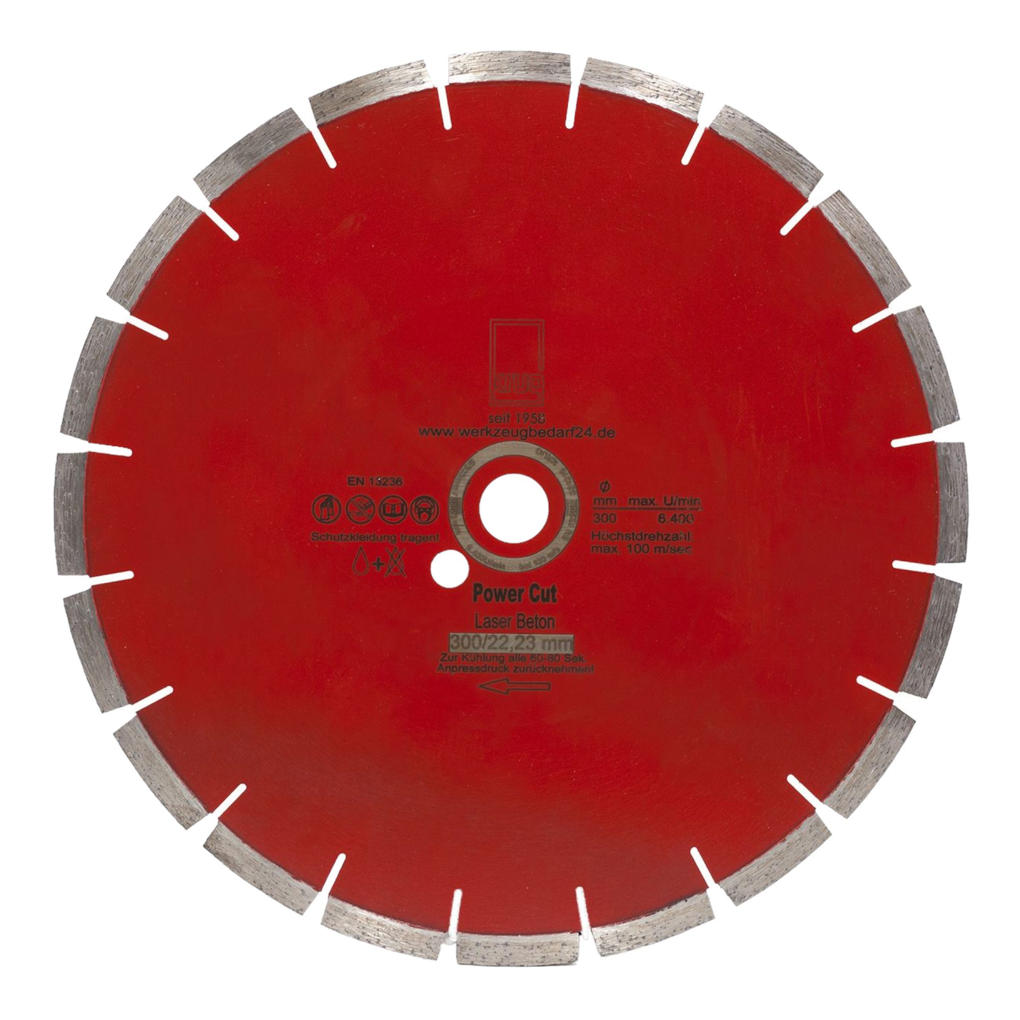 Trennscheiben Diamantscheibe Power Cut Beton Laser 300/22,23 mm für Beton Gran