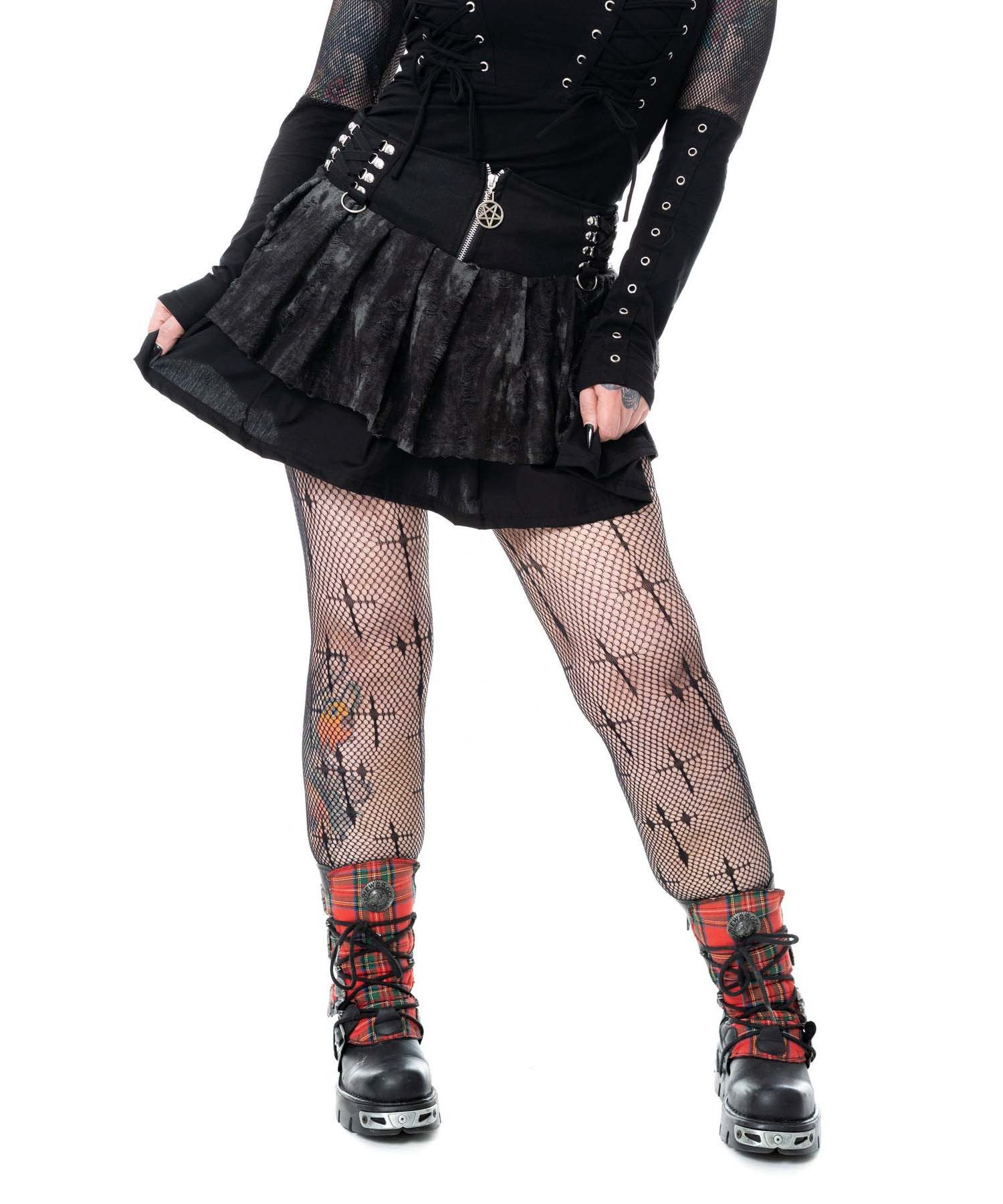 Heartless Skaterrock Nicandra Goth Gothic Punk Grunge Spray Mesh Pentagramm
