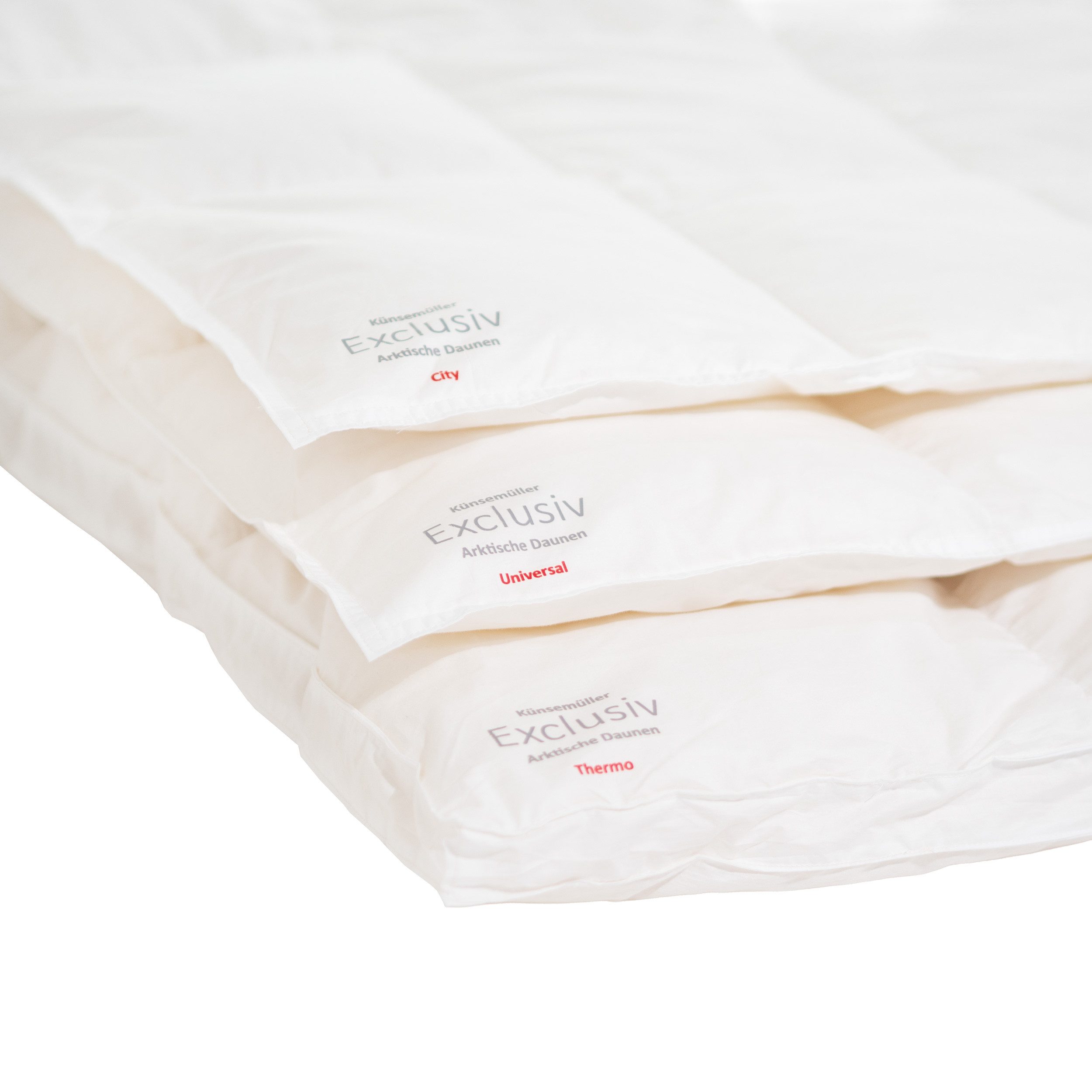 KÜNSEMÜLLER Daunenbettdecke Exclusiv, Füllung: 100% Daunen- weiße arktische neue Daunen, Kl. 1, Bezug: 100% Baumwolle, die Exklusive