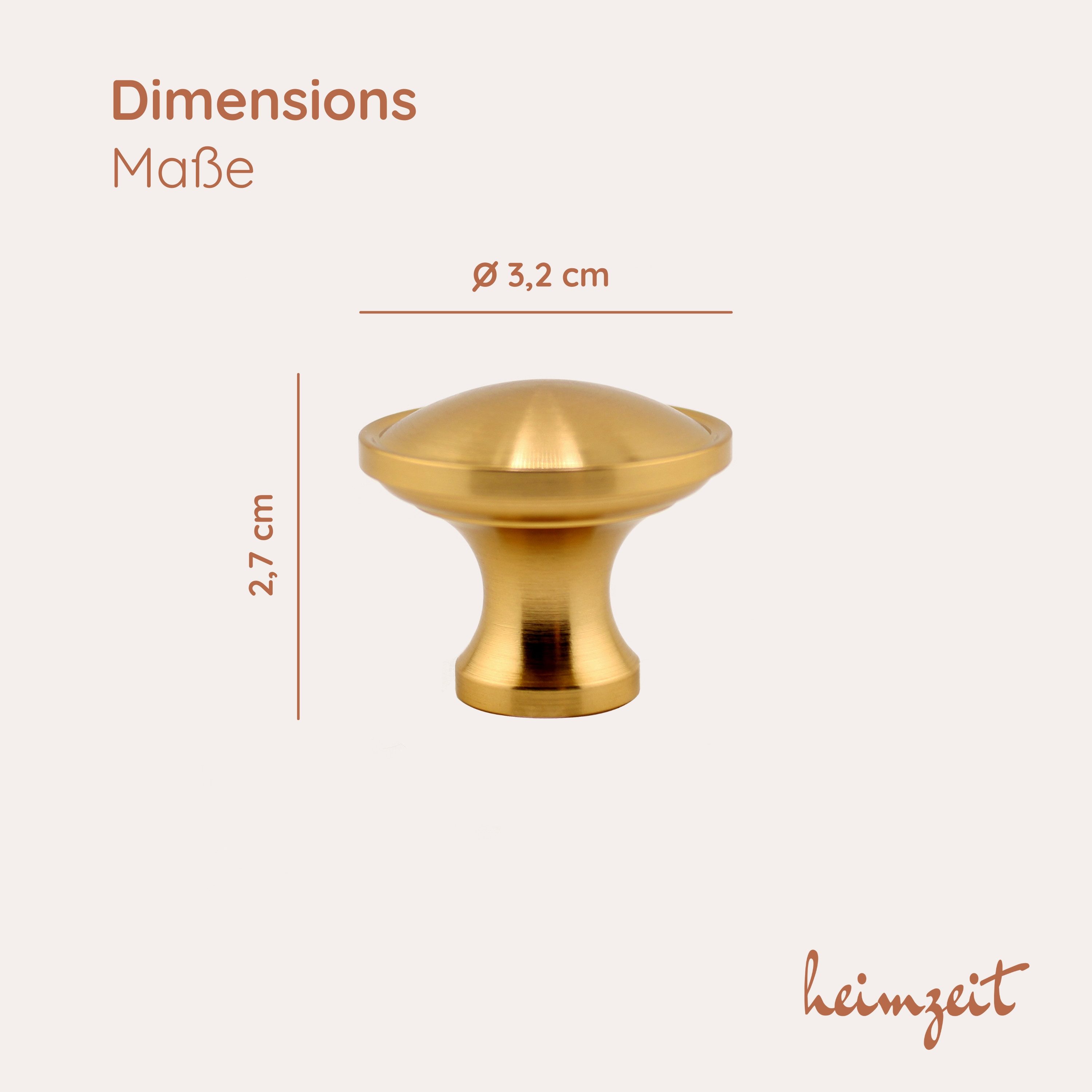 heimzeit Möbelgriff heimzeit Möbelknöpfe Rund groß (Set, 8-St), für Schubladen, Türen und Kommoden, inkl. Schraube