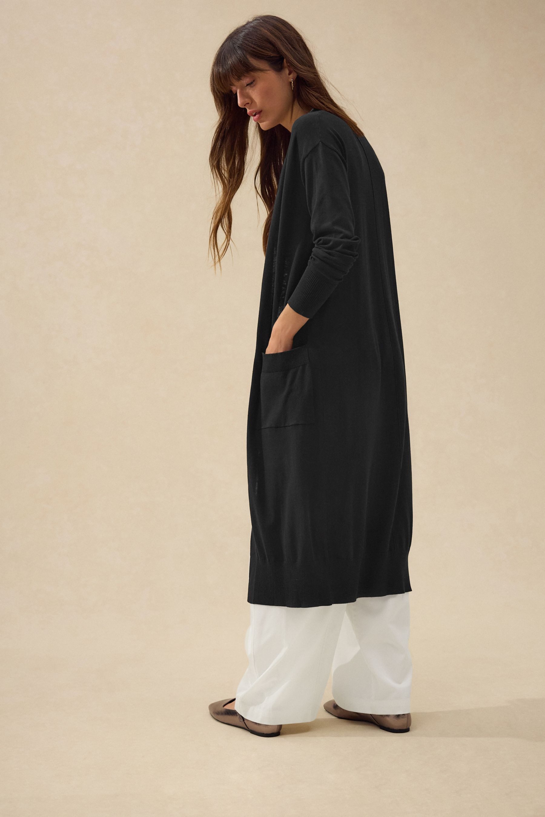 Next Strickjacke Lange, weiche Strickjacke mit Baumwollanteil (1-tlg) günstig online kaufen