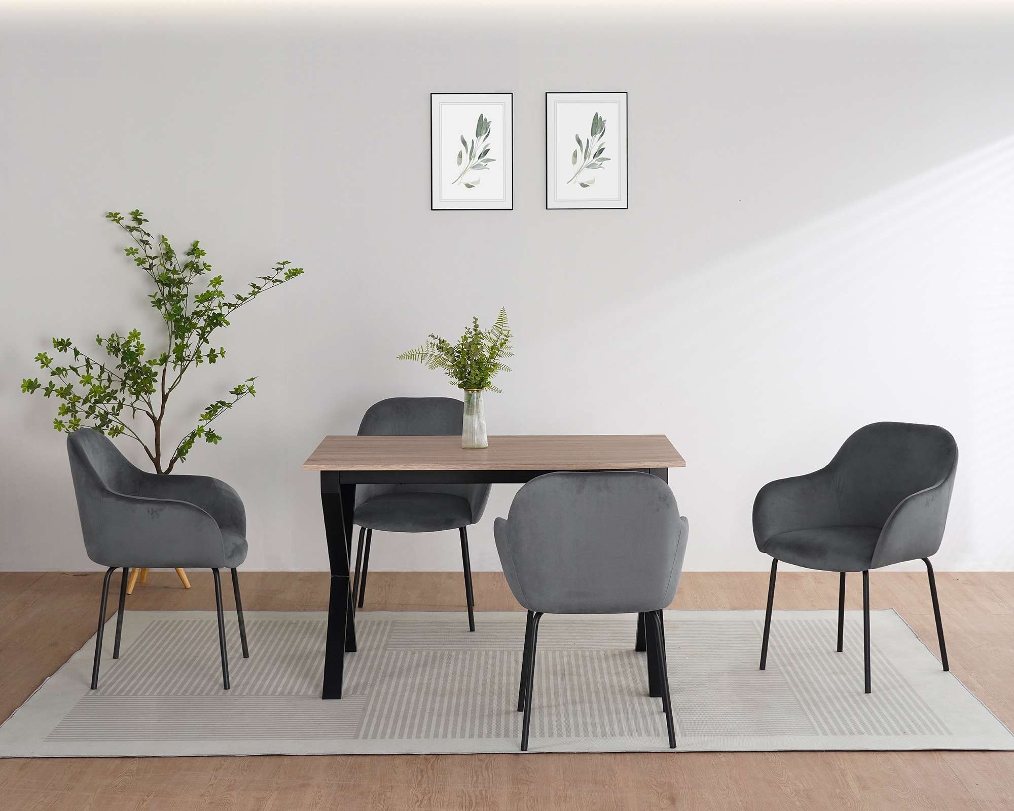 OTTO home Esstisch Boddhi, schwarzes Metallgestell, Plattenvarianten wählbar, sowie Größen