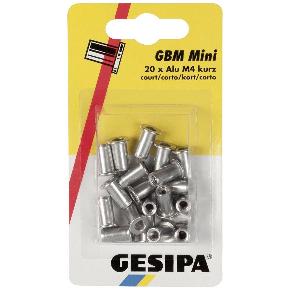 GESIPA Niete Blindnietmuttern Mini-Pack Alu M 4 Kurz 1433669