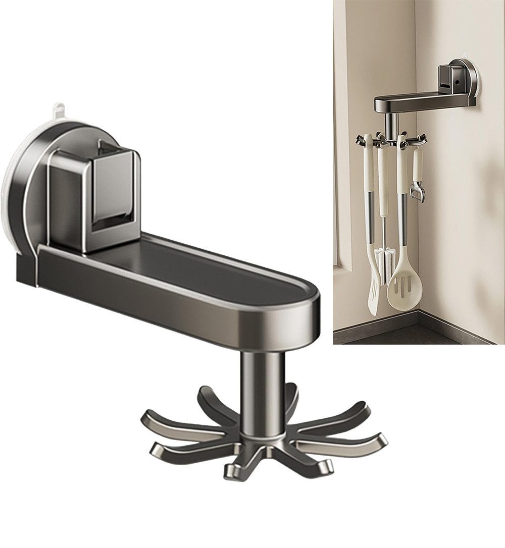 Wandhaken Drehbarer Küche haken, Saugnapf 360° drehbarer Utensilienhalter