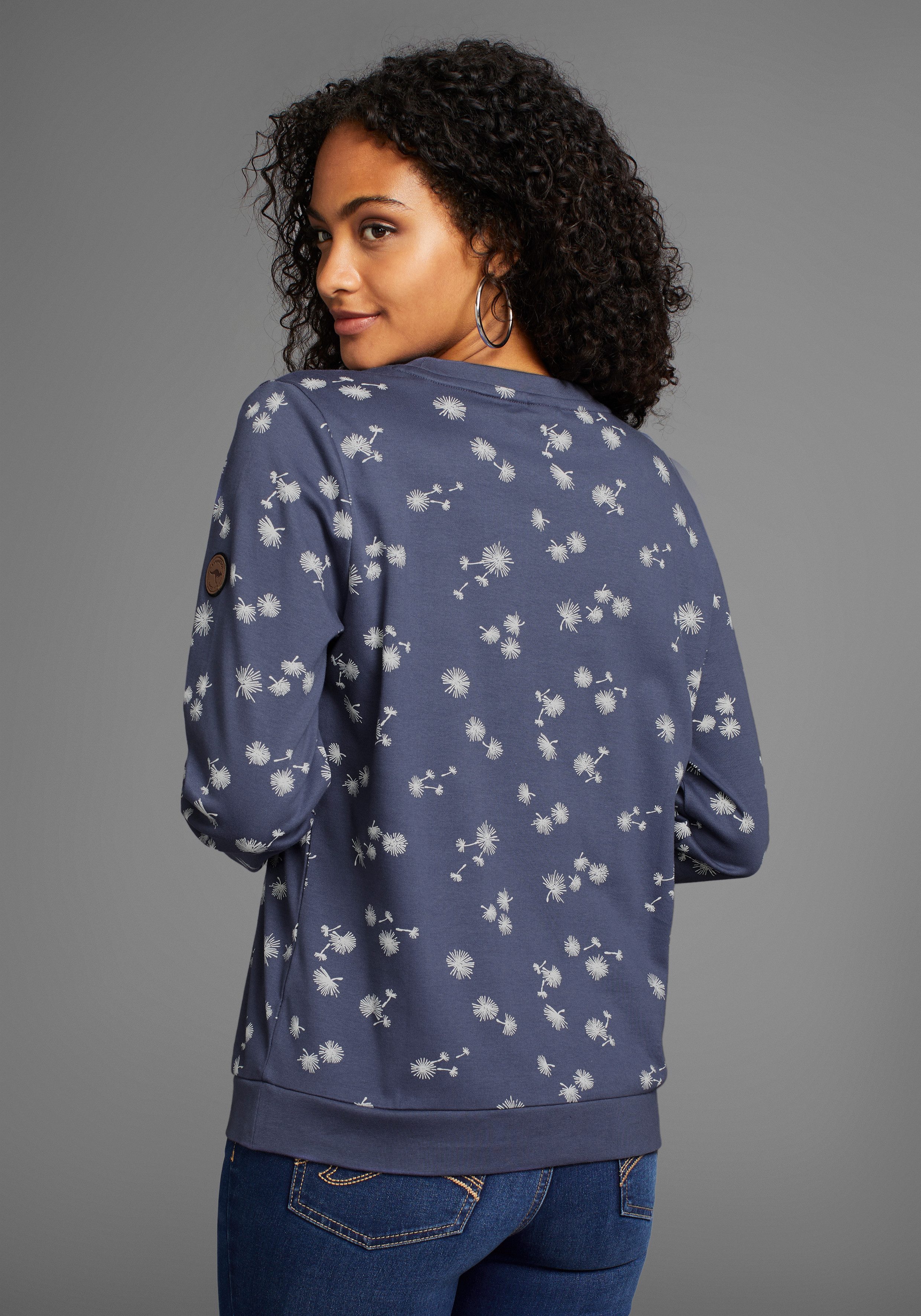 KangaROOS Sweatshirt mit Pusteblumen Allover-Print günstig online kaufen