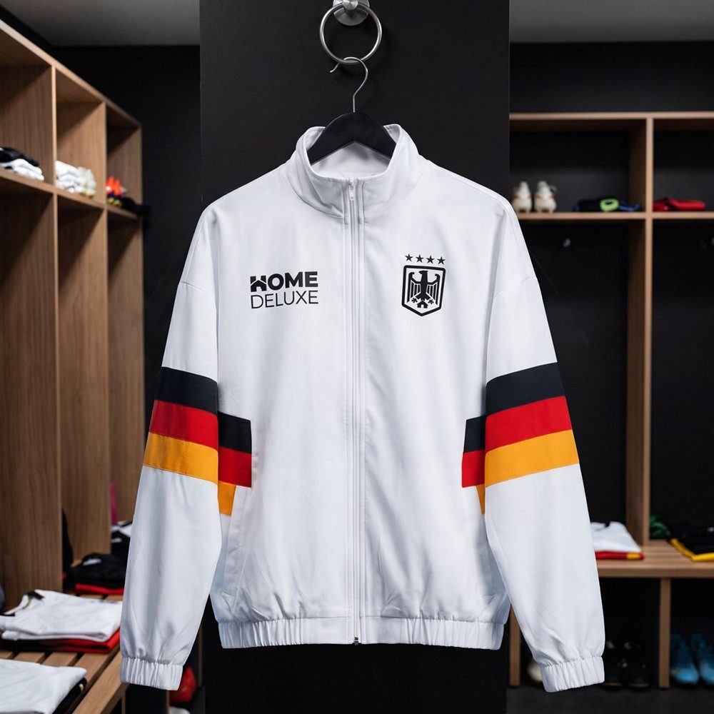 HOME WEAR Trainingsjacke Home Deluxe TEAM DEUTSCHLAND Nahtlose Retro-Jacke, Fußballjacke, Oversize, Sportjacke