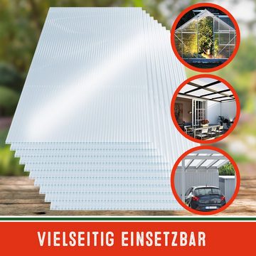 Gardebruk Hohlkammerplatte, 14x Doppelstegplatten 4mm Zuschneidbar Polycarbonat Klar 121x60,5cm