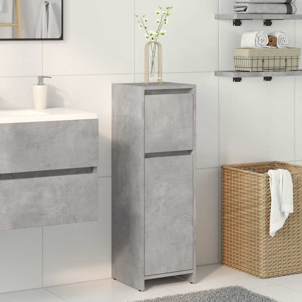 vidaXL Badezimmer-Set Badezimmerschrank Betongrau 30x30x95 cm günstig online kaufen