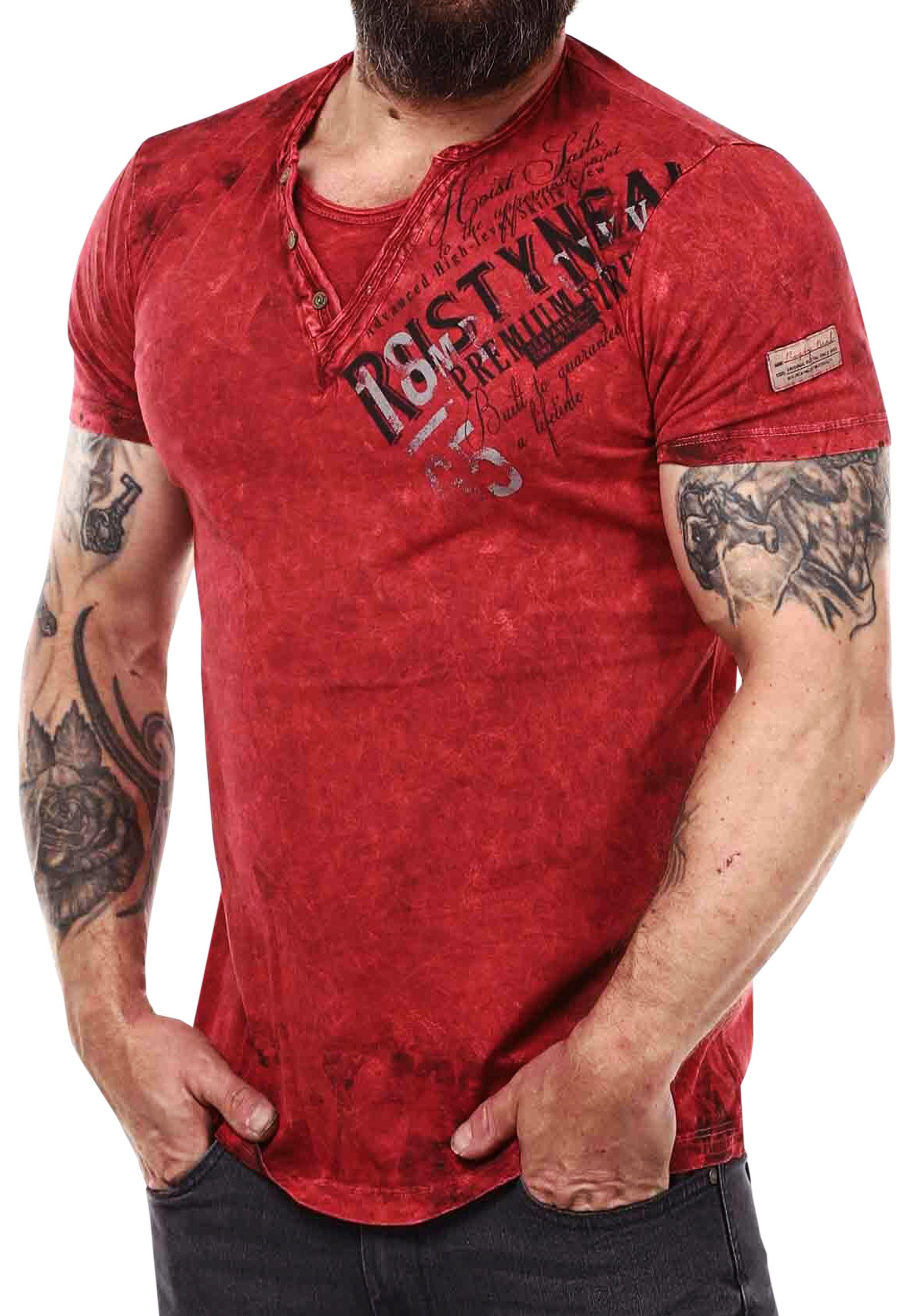 R-NEAL T-Shirt Original T-Shirt Rundhals X V-Neck Shirt Verwaschen Vintage günstig online kaufen