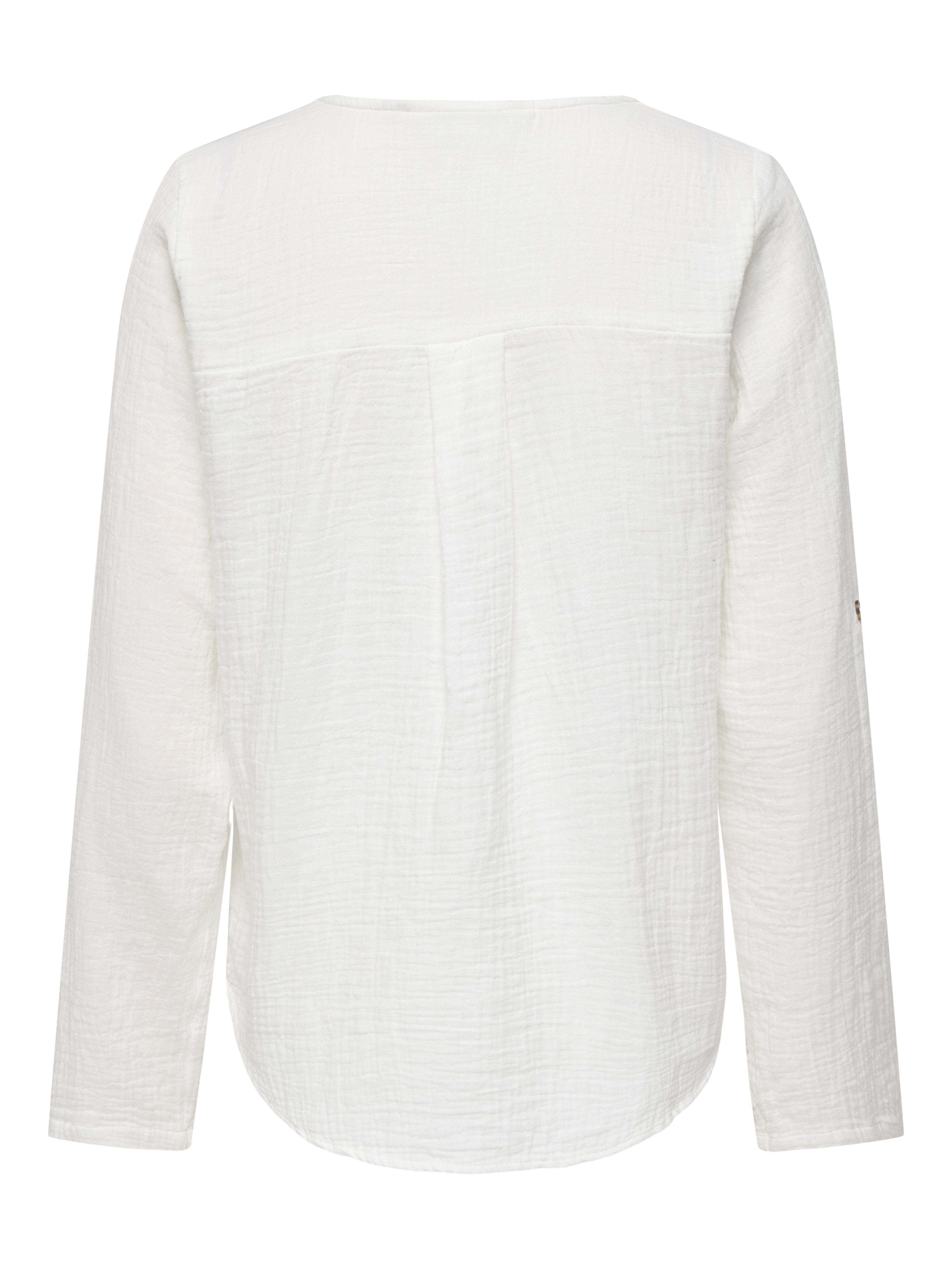 ONLY Langarmbluse ONLTHYRA LIFE V-NECK L/S SHIRT NOOS WVN Baumwolle, regular fit