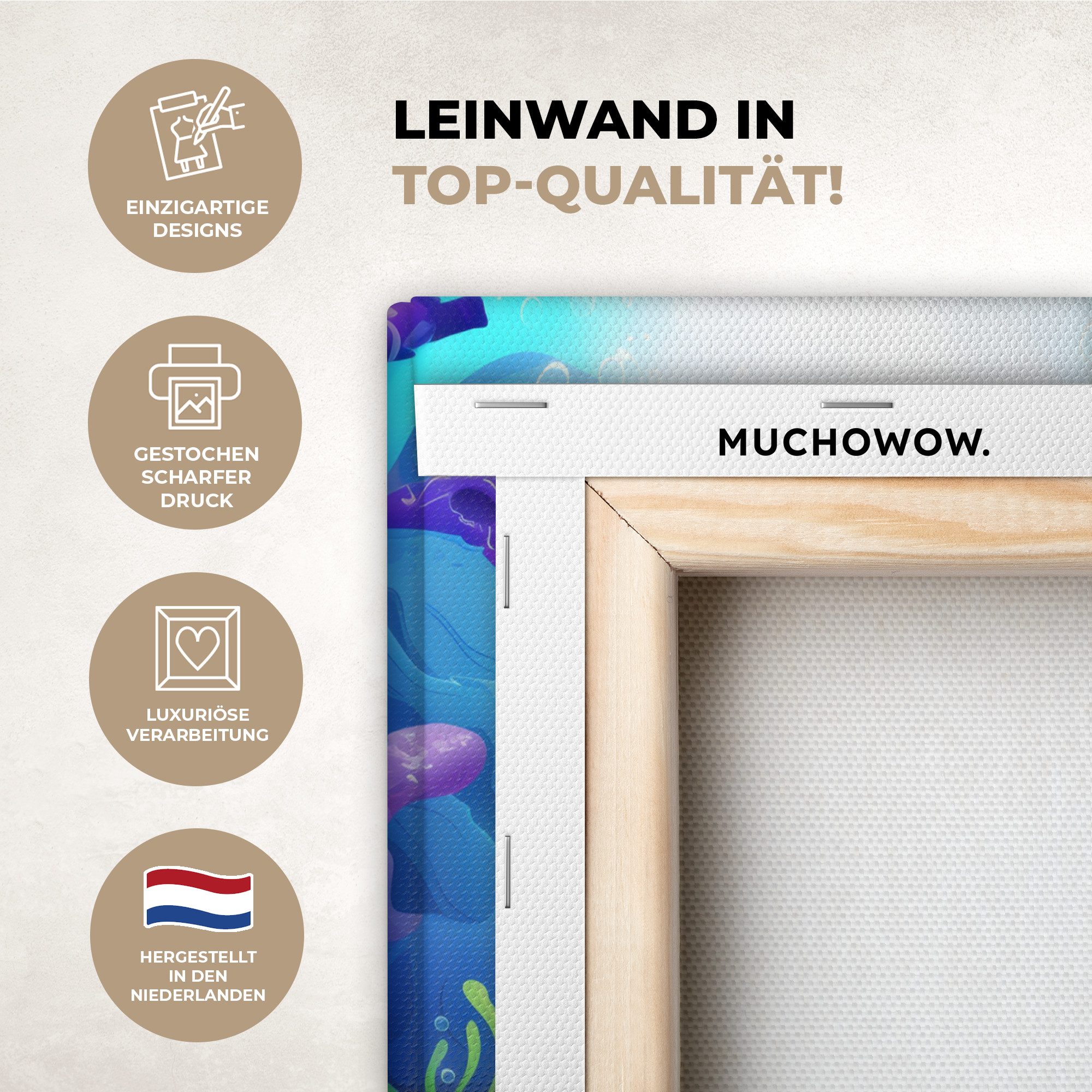 OneMillionCanvasses® Leinwandbild Meerjungfrau - Unterwasserwelt - günstig online kaufen