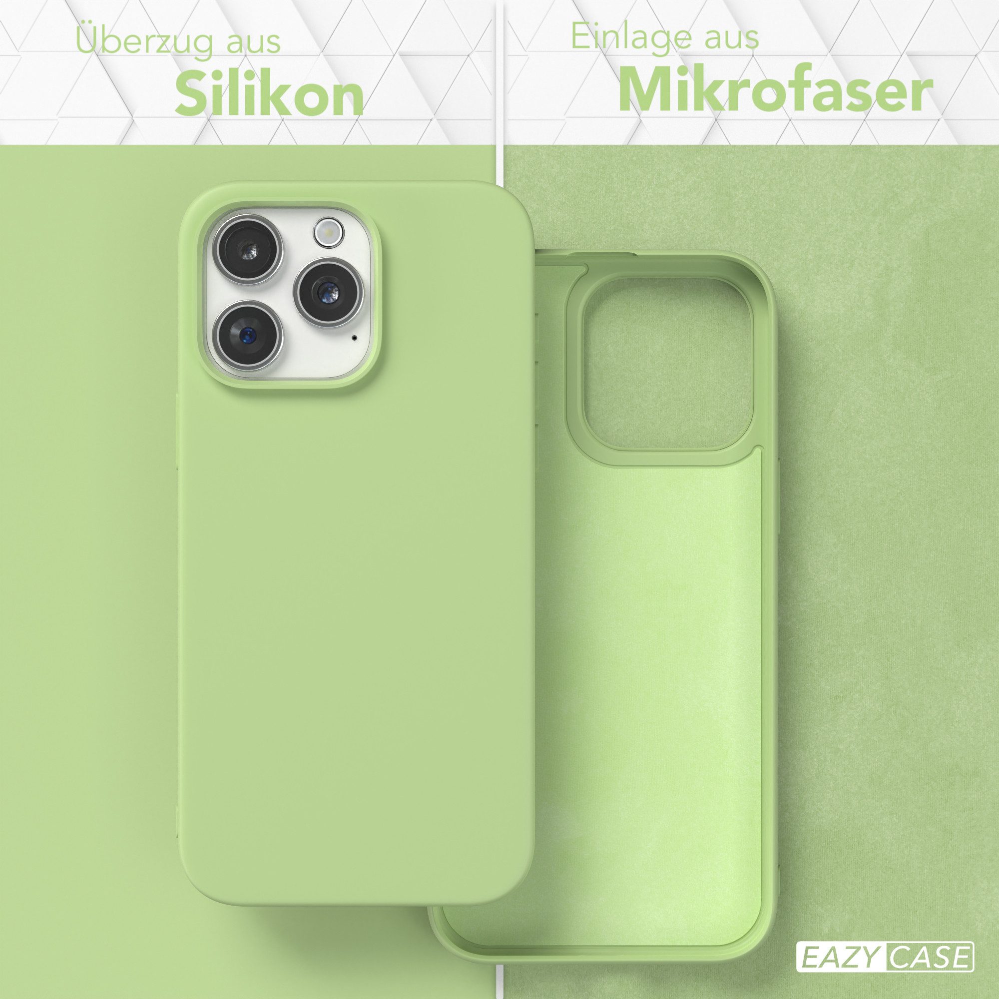 EAZY CASE Handyhülle für Apple iPhone 15 Pro Max Hülle Silikon 6,7 Zoll, Smart Slimcover Matt Silikon Schutzhülle mit Kameraschutz tpu Grün