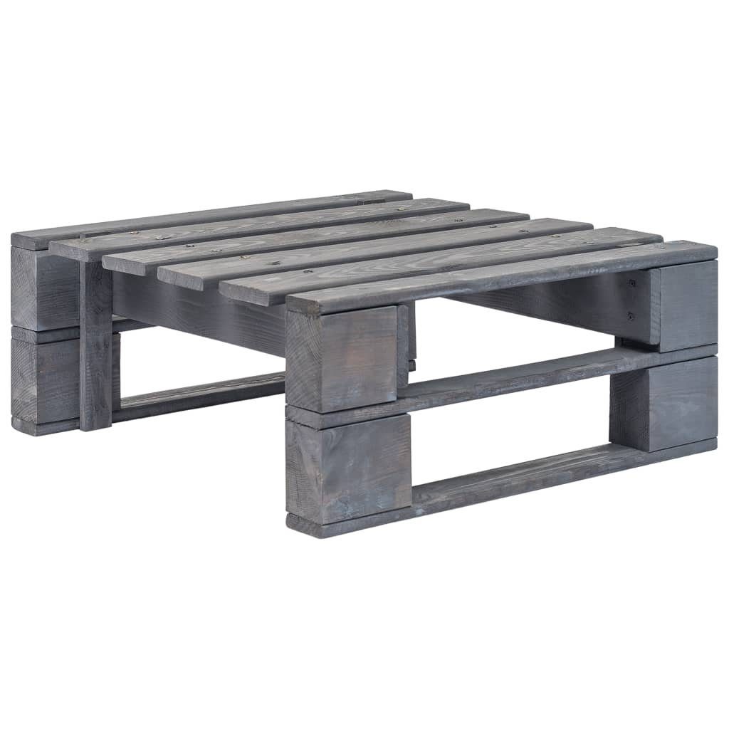 vidaXL Gartenlounge-Hocker aus Kiefer in Grau (LxBxH: 60x60x25 cm)