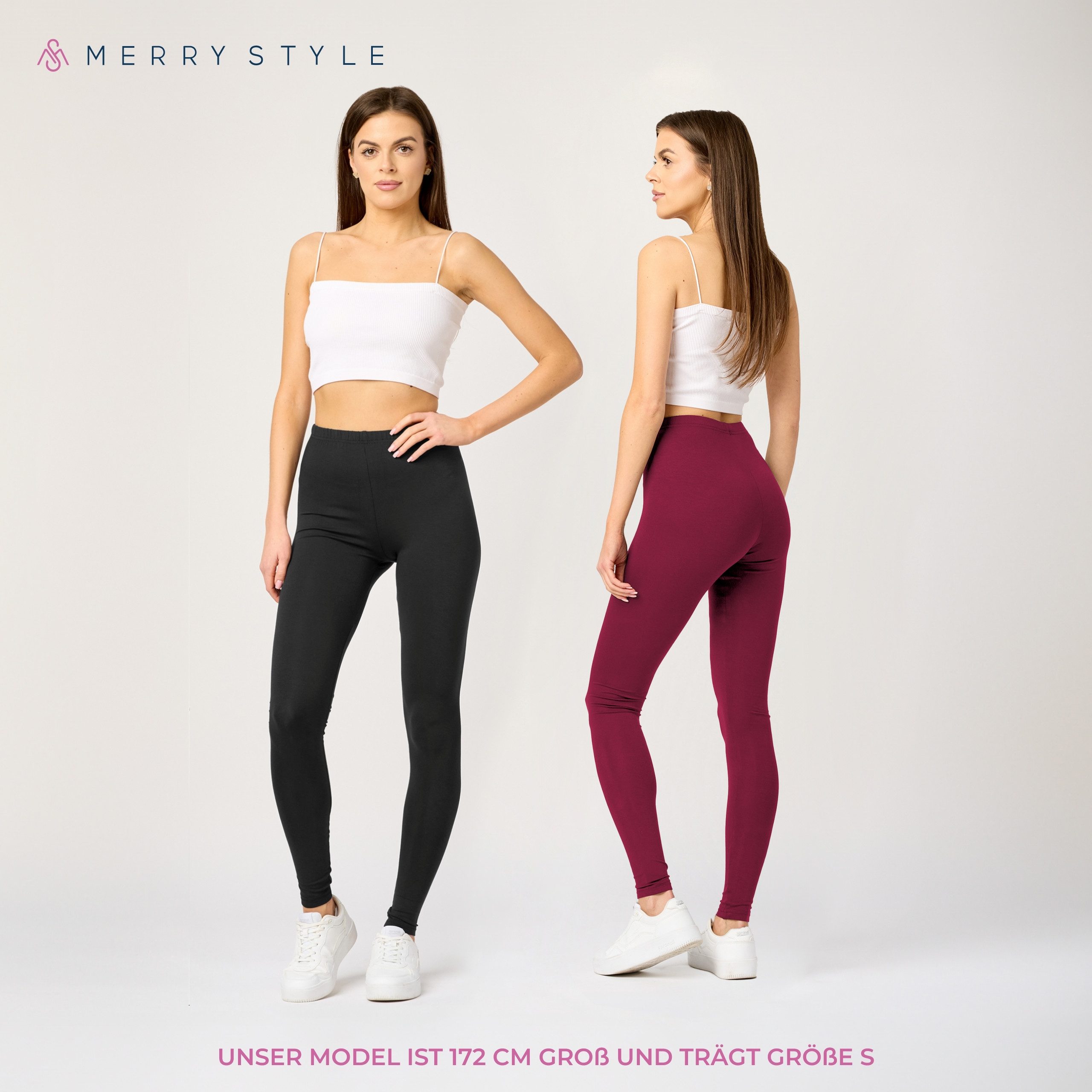 Merry Style Leggings 2er Pack Viskose Damen Lang Hose MS10-143 (2-tlg) günstig online kaufen