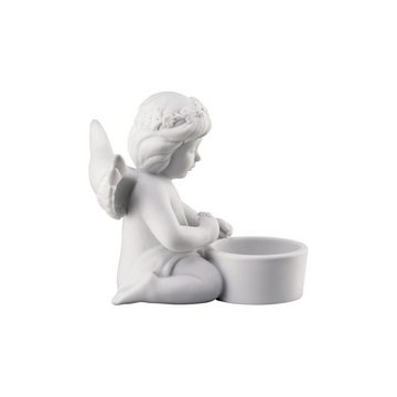 Rosenthal Teelichthalter Engel Tischlicht Weiß matt Engel mit Blumenkranz (1 St), aus Porzellan