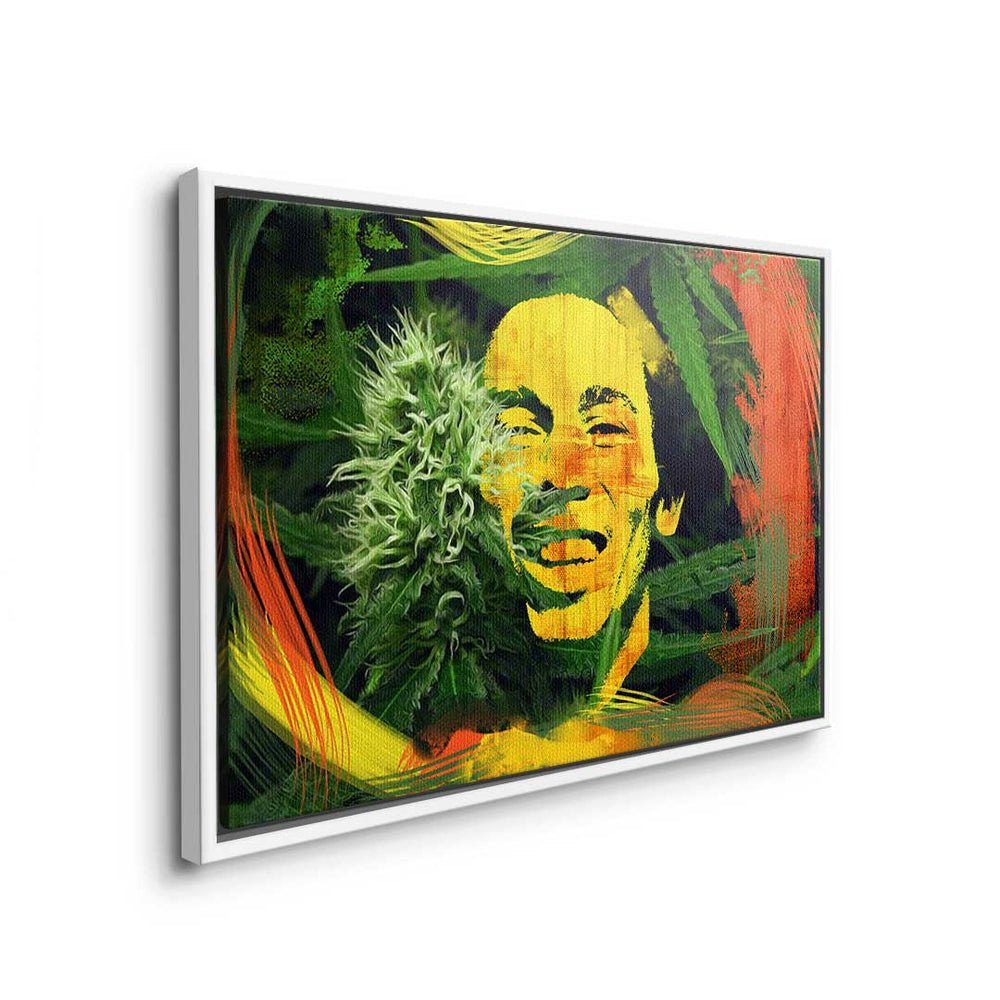 - goldener Pop Leinwandbild, Art Motivation - Leinwandbild - DOTCOMCANVAS® Mindset Rahmen Bob - Weed Premium