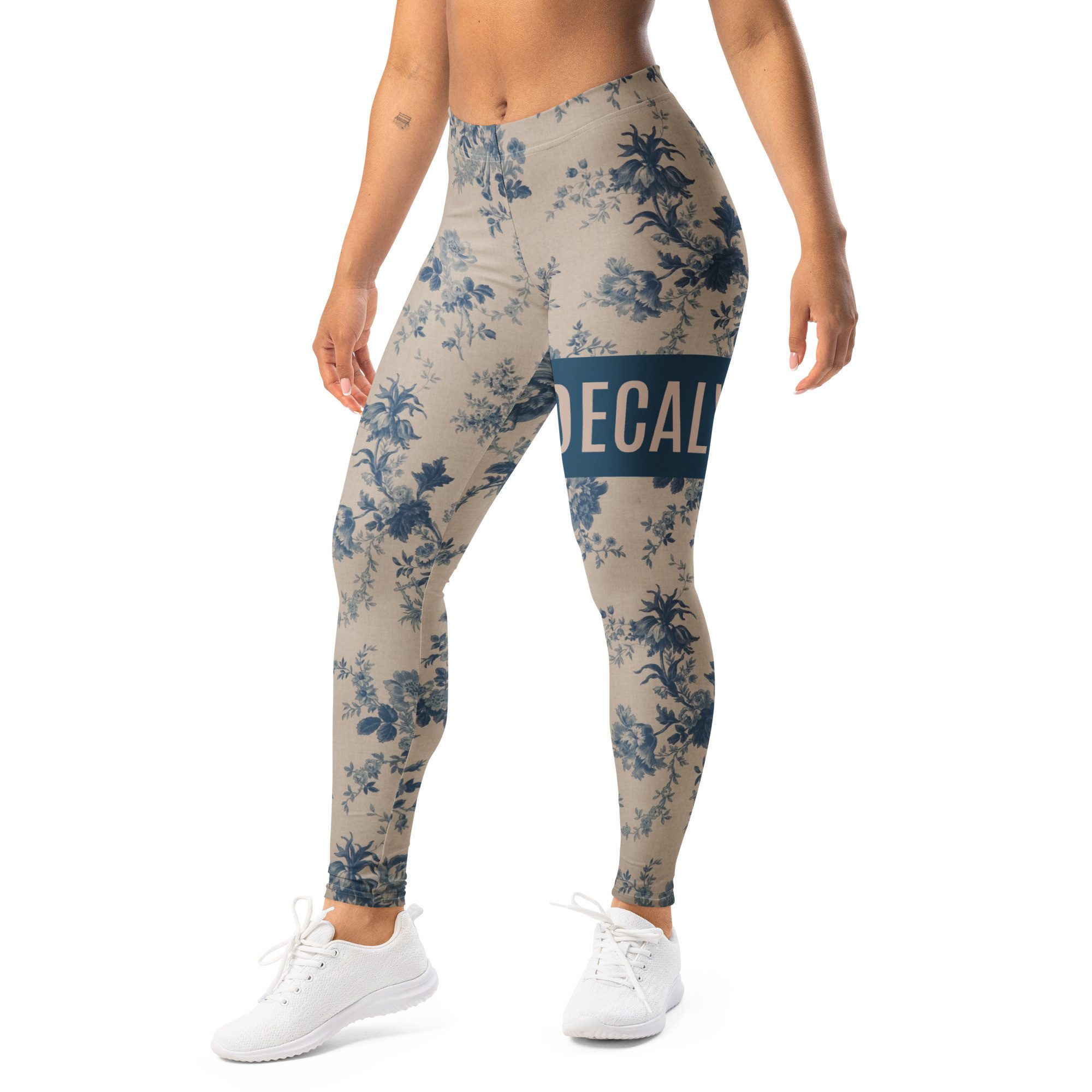 DECALVIBES Funktionsleggings Damen Leggings Basic Urban Side Pastell Plants Blickdicht, 4-Wege-Stretch, elastischer Bund, weiches Material