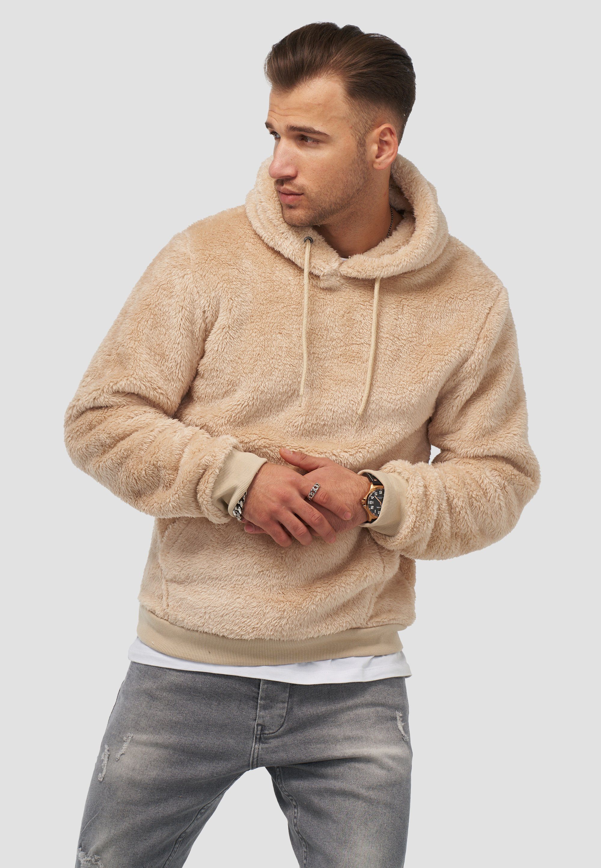 behype Kapuzensweatshirt HOOD aus weichem Teddyfleece