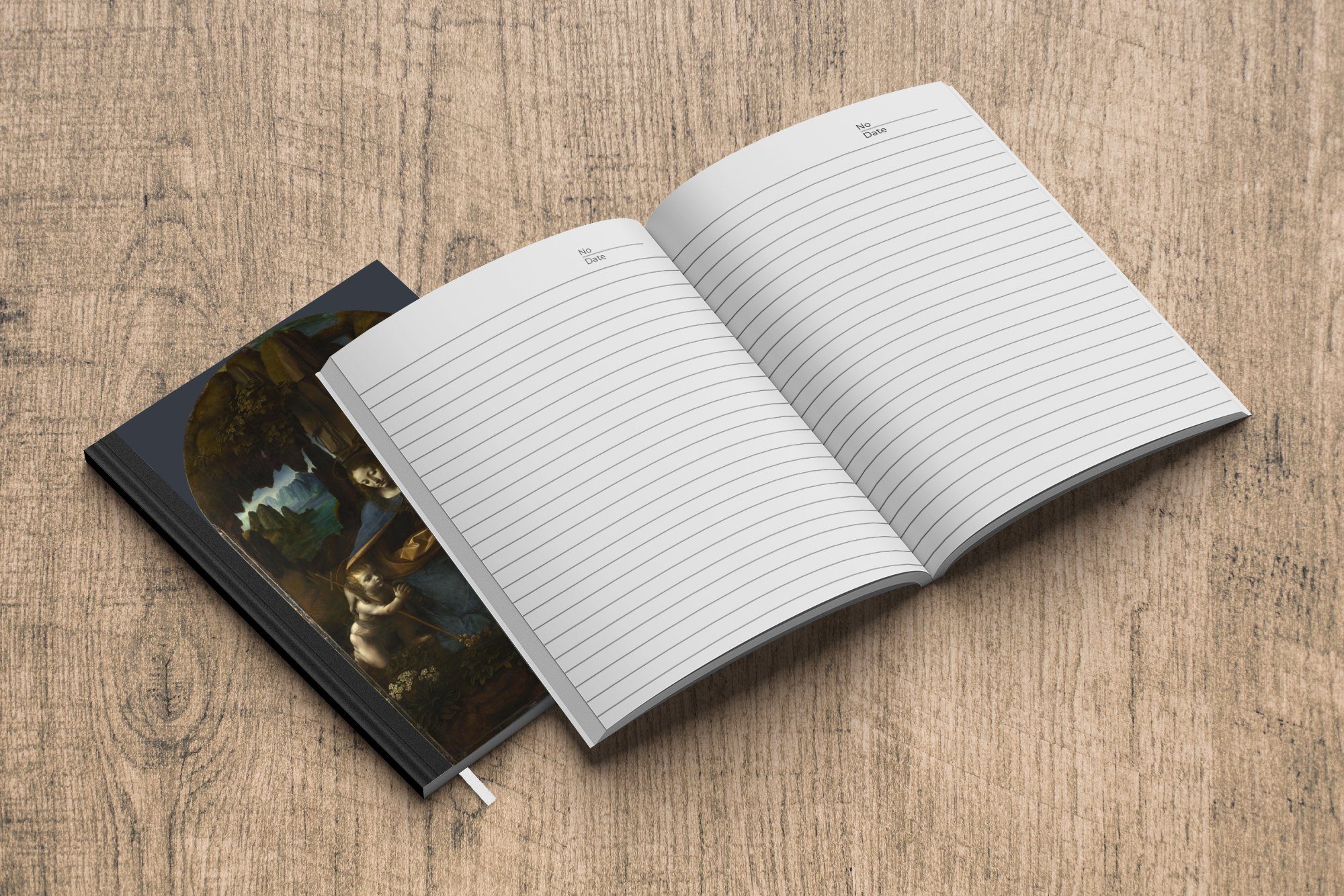 Haushaltsbuch Notizheft, dem Jungfrau Vinci, Tagebuch, da - Notizbuch Merkzettel, Felsen MuchoWow A5, auf Leonardo Journal, Seiten, 98