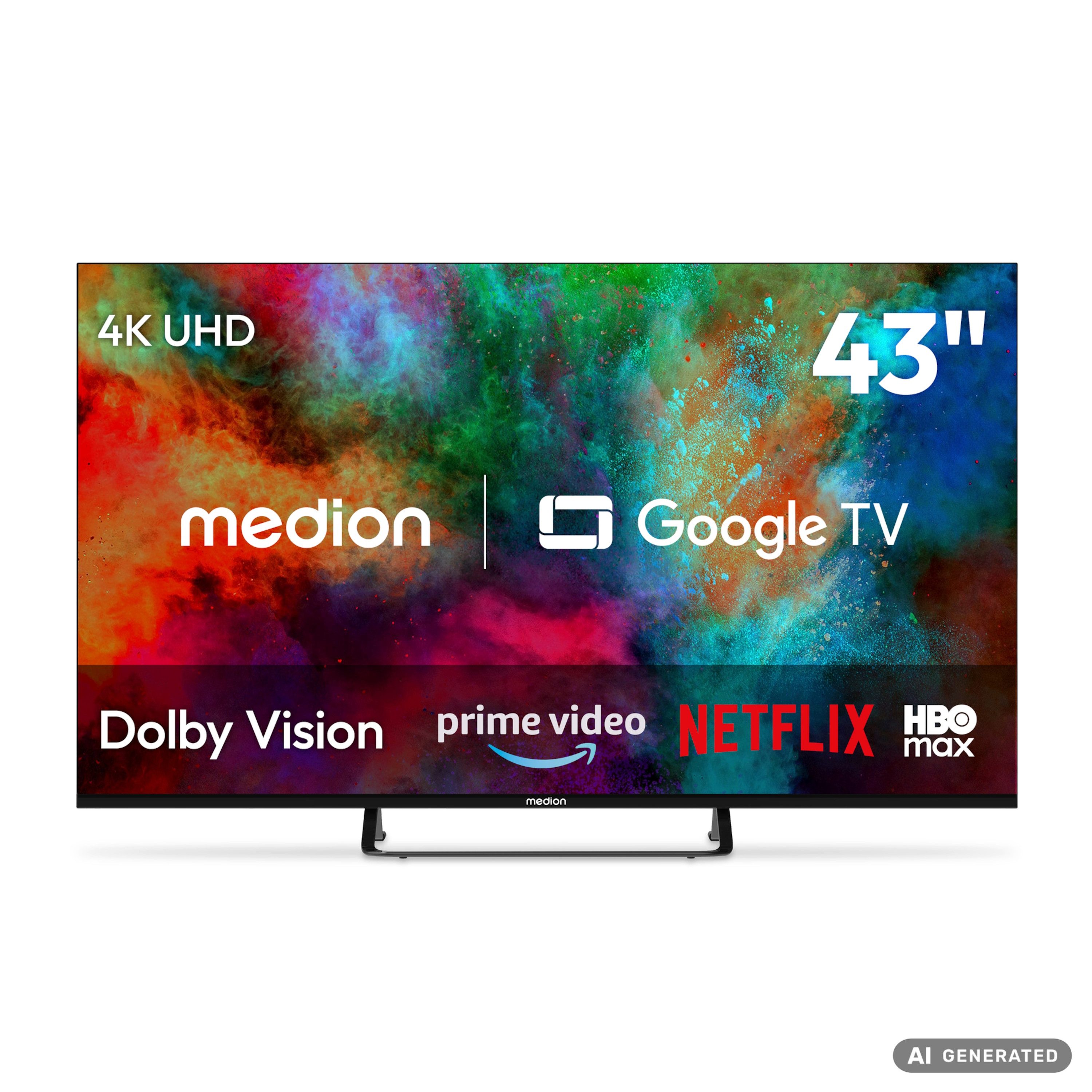 Medion® MD843401 LCD-LED Fernseher (108 cm/43 Zoll, 4K Ultra HD, 60Hz, X8432602)