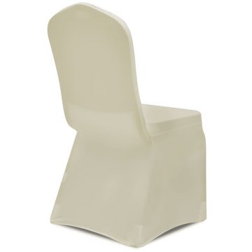 Stuhlhusse Stretch-Stuhlhussen 12 Stk Creme Stuhlbezug, vidaXL