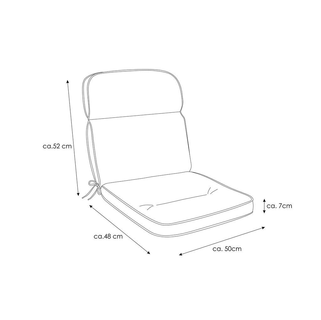 KETTtex Sesselauflage Niederlehner Alicante 0709 grau-weiß gestreift 100x50x7 cm KETTtex
