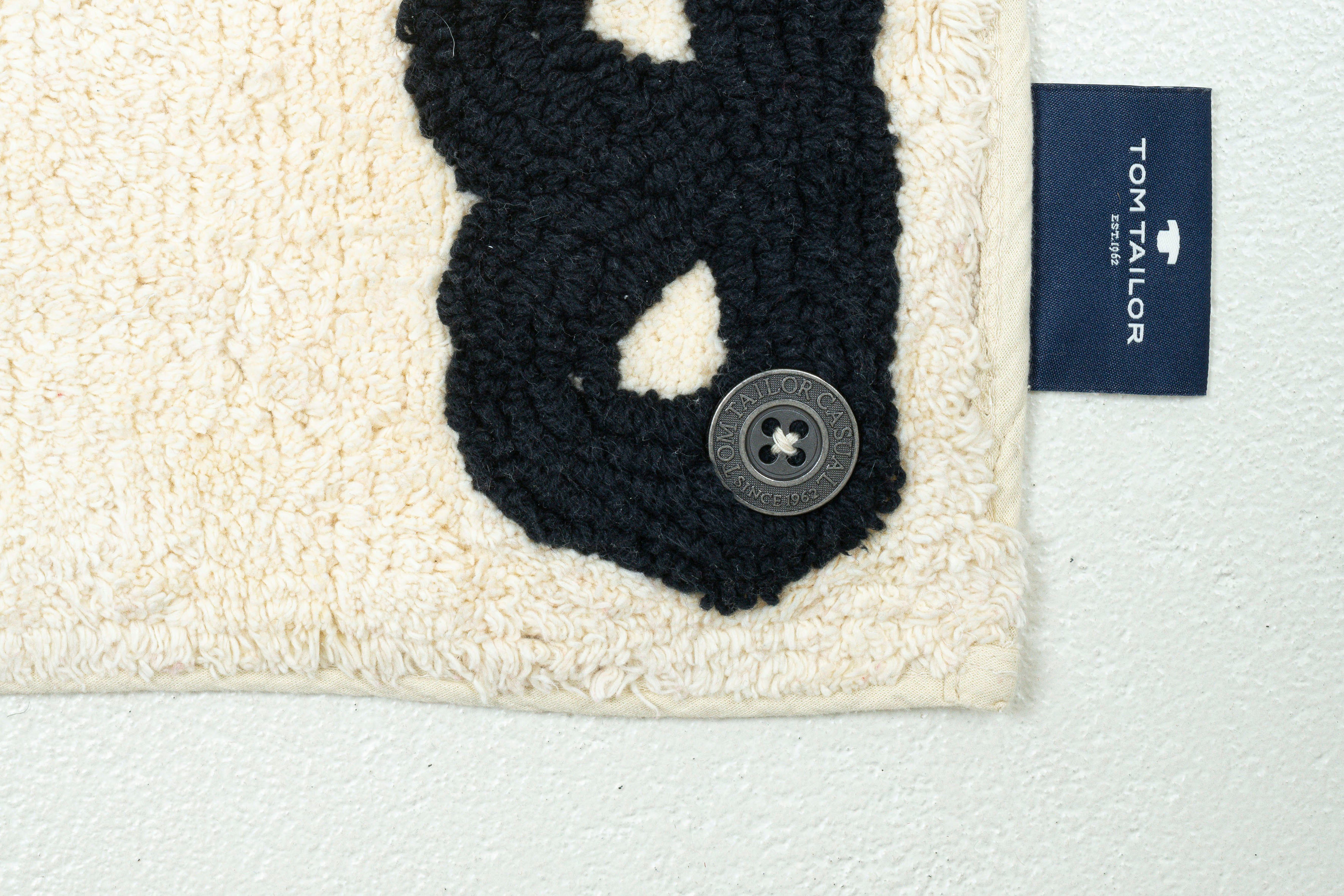 TOM TAILOR HOME Badematte Bings Heart of Bings, Höhe 10 mm, fußbodenheizungsgeeignet, Baumwolle, rechteckig, Badteppich, reine Baumwolle, Uni-Farben, Motiv Herzen & Buchstaben