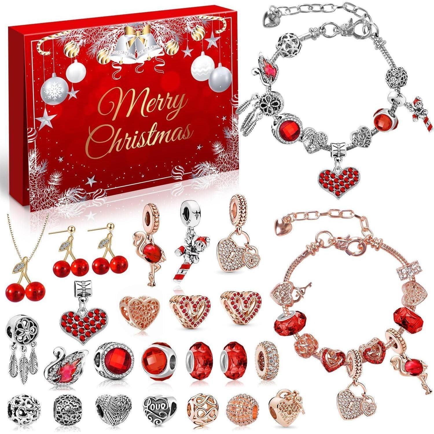 LuxusKollektion Schmuck-Adventskalender Adventskalender 2025 24 Schmuckstücke für Frauen Teenager Mädchen