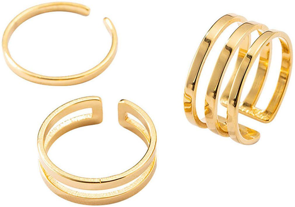 Firetti Ring-Set Multipack Schmuck Geschenk Damenring (Set, 3-tlg), Made in Germany