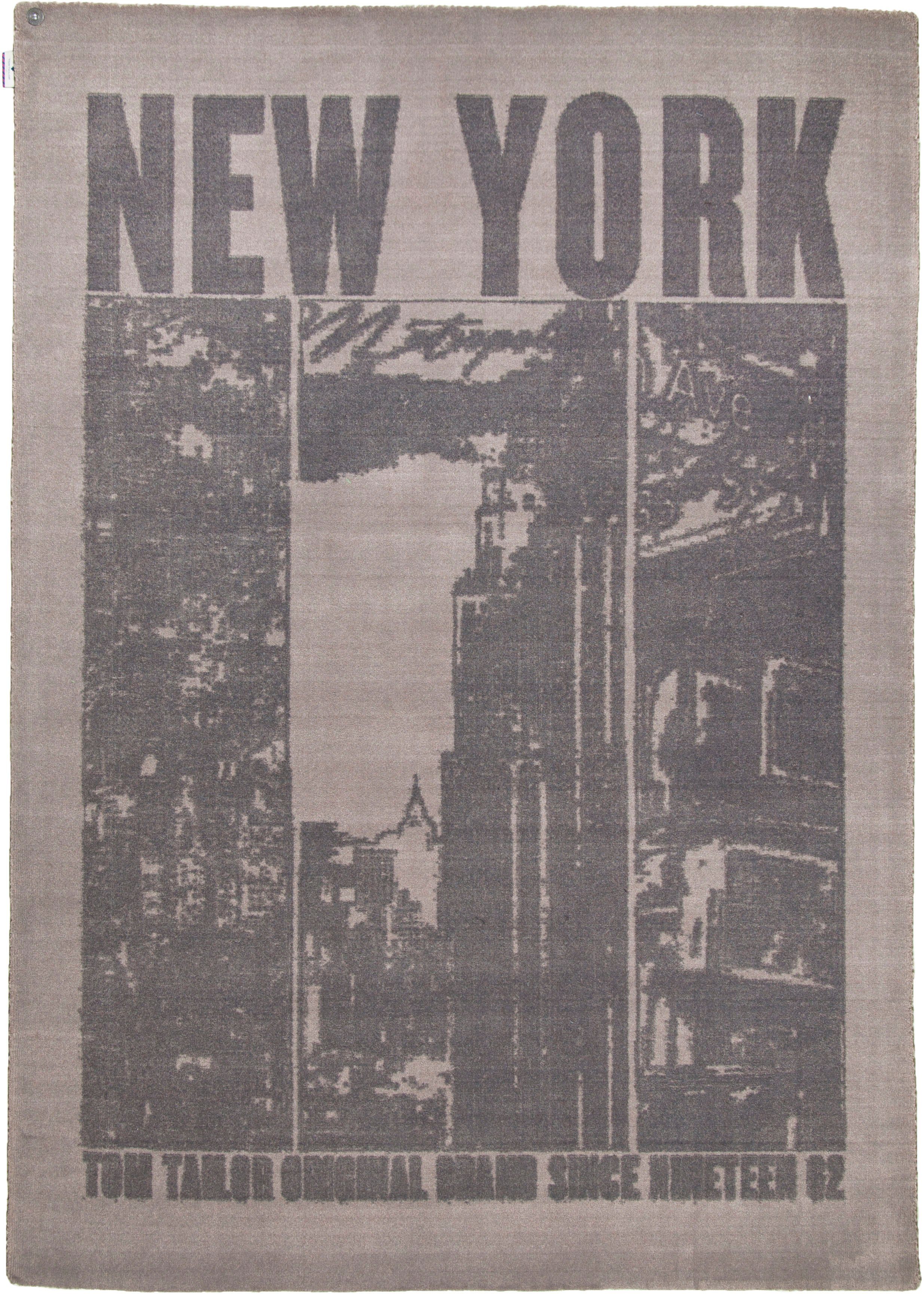 TOM TAILOR HOME Teppich Happy New York, rechteckig, Höhe: 12 mm, modernes Design, ideal im Wohnzimmer & Schlafzimmer