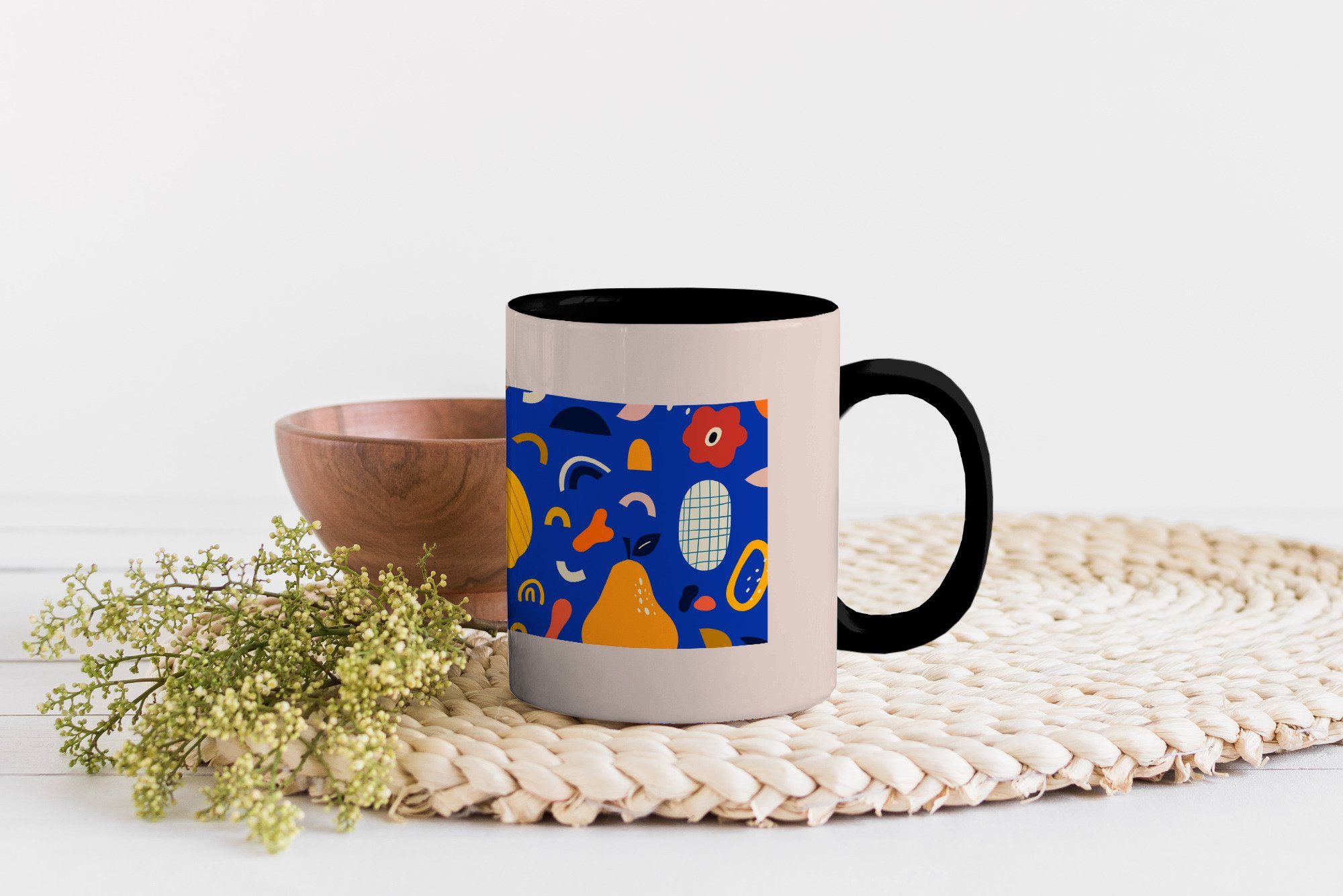 MuchoWow Tasse Geschenk Zitrone Abstrakt, - Keramik, Blume - Frucht Birne Kaffeetassen, Teetasse, - - Zaubertasse, Farbwechsel