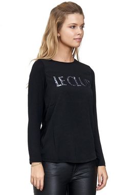 Decay Langarmshirt mit Le-Club-Aufschrift und Leo-Muster