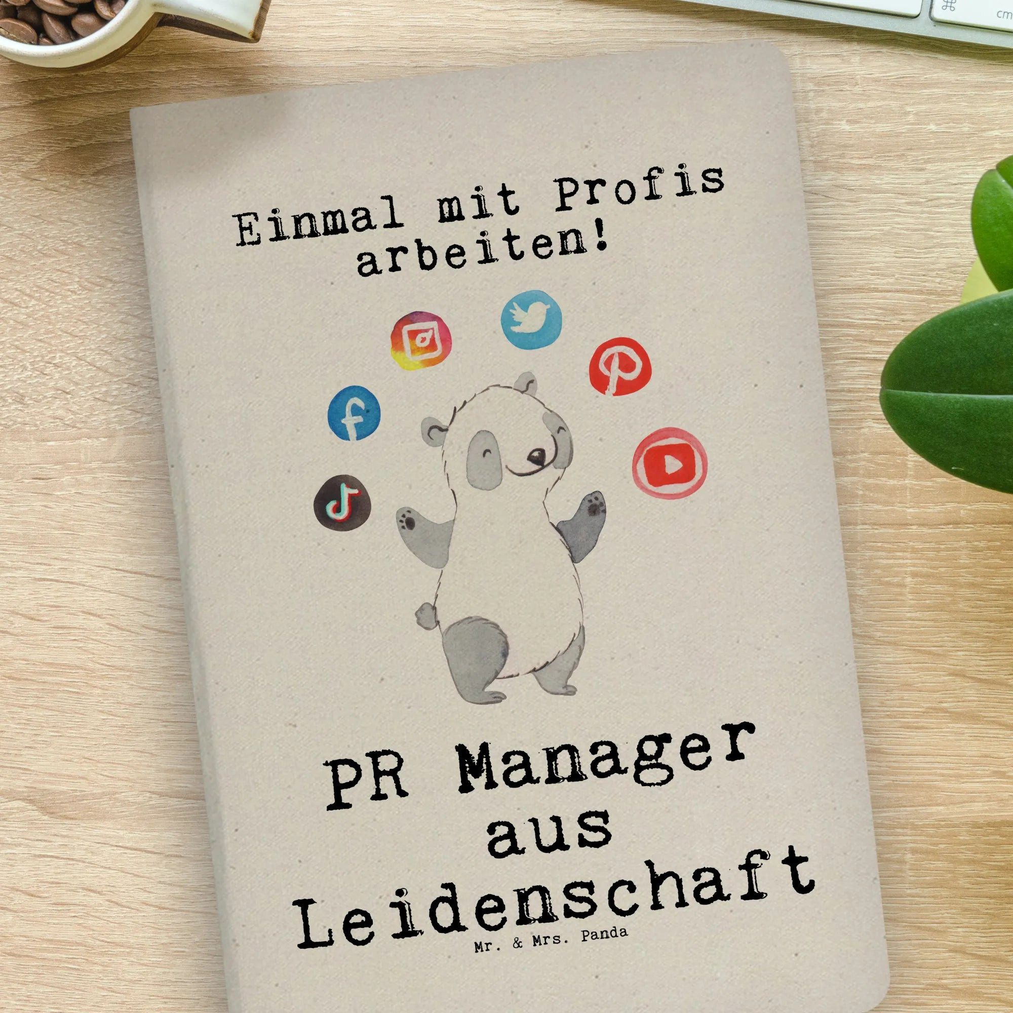 Thumbnail - Mr. & Mrs. Panda Notizbuch PR Manager Leidenschaft - Transparent - Geschenk, Notizbuch A4 Blanko Mr. & Mrs. Panda, Langl...