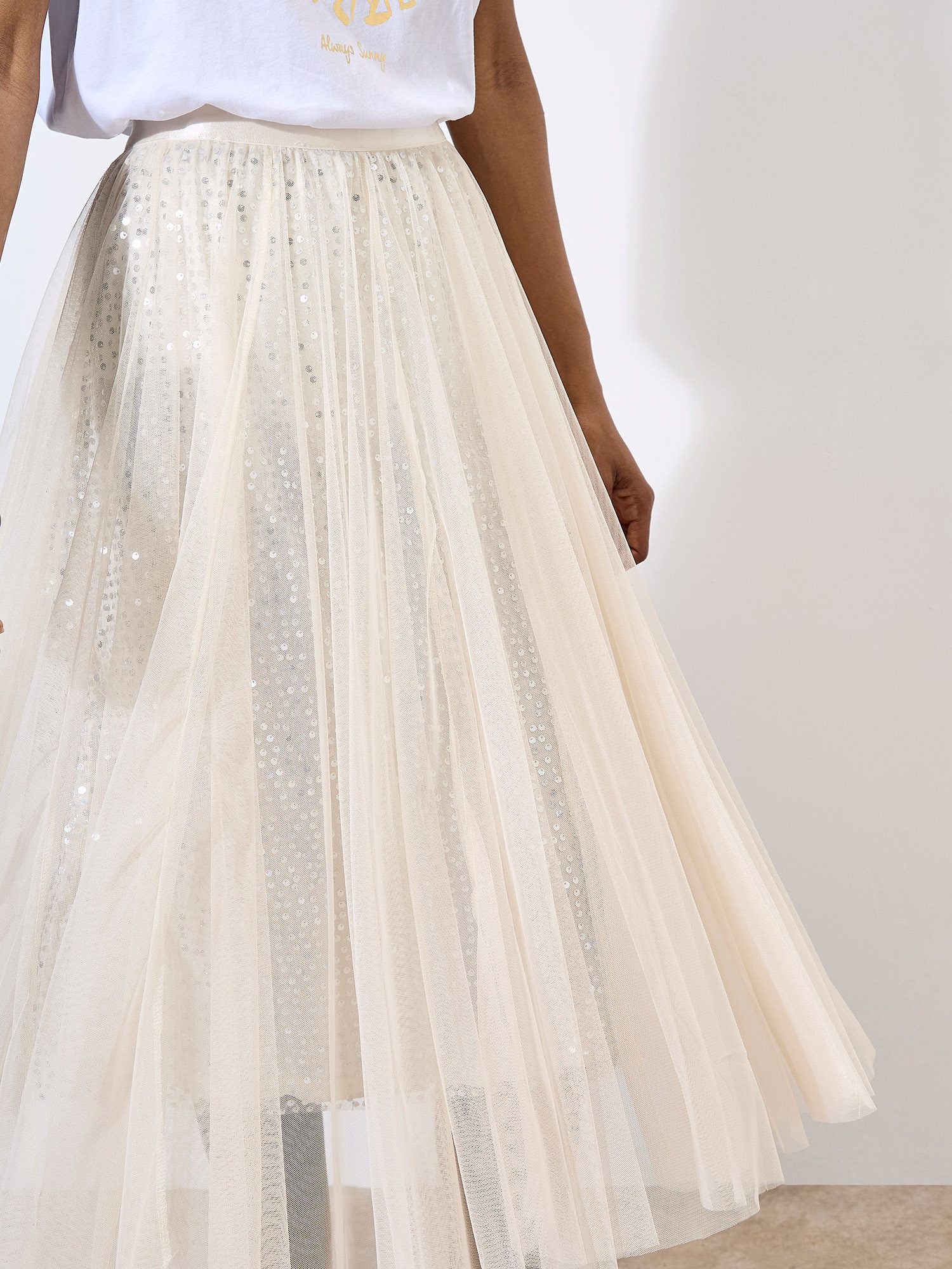 Apricot Midirock Tüllrock mit Pailletten günstig online kaufen