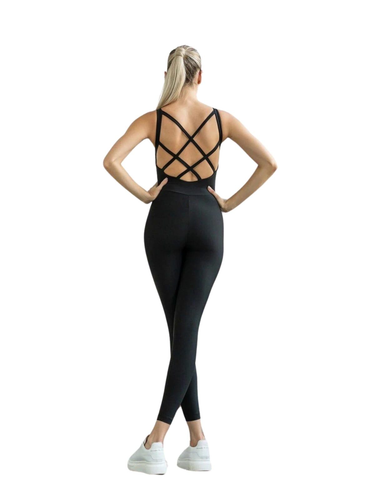 Lismina Jumpsuit Double Cross Jumpsuit Atmungsaktiv, Elastischer Bund