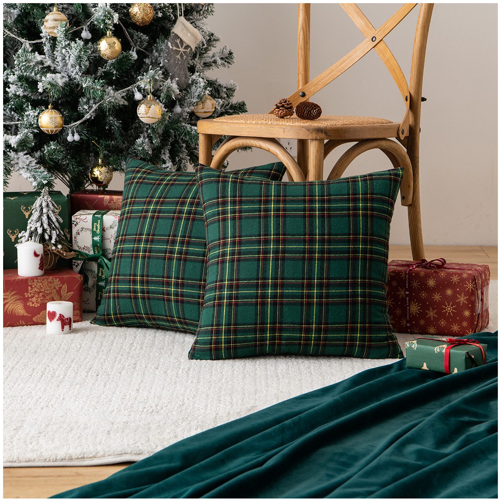 Jibenhome Sofaschoner Sofaschoner Sofahusse WeihnachtsKariert Sofadecke günstig online kaufen