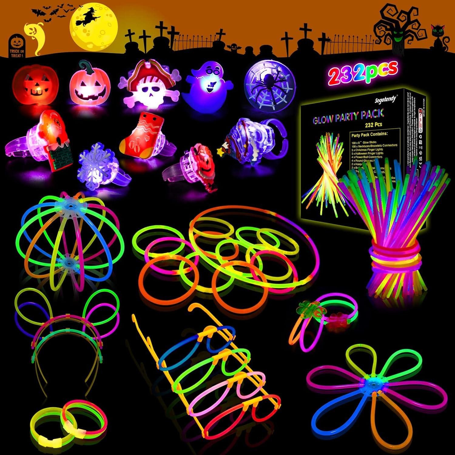Dekohänger Knicklichter Party Set Halloween Deko Leuchtstäbe 100 Stück Hochzeit