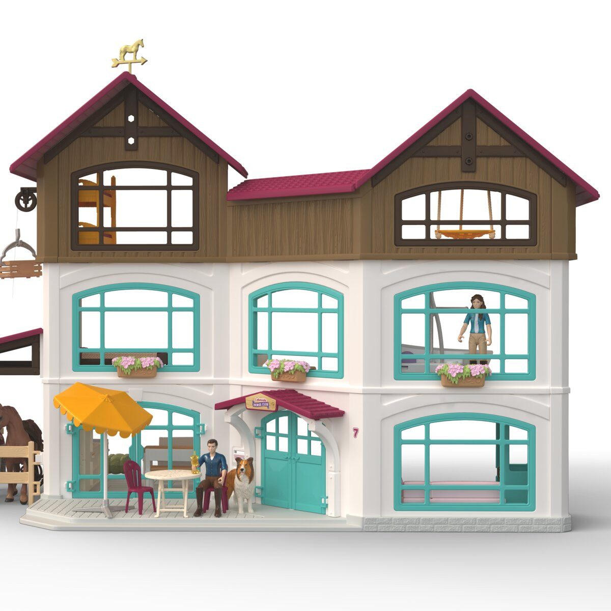 Schleich® Spielwelt HORSE CLUB, Lakeside Villa & Paddock (42785), (157-tlg) – Bild 5 von 5