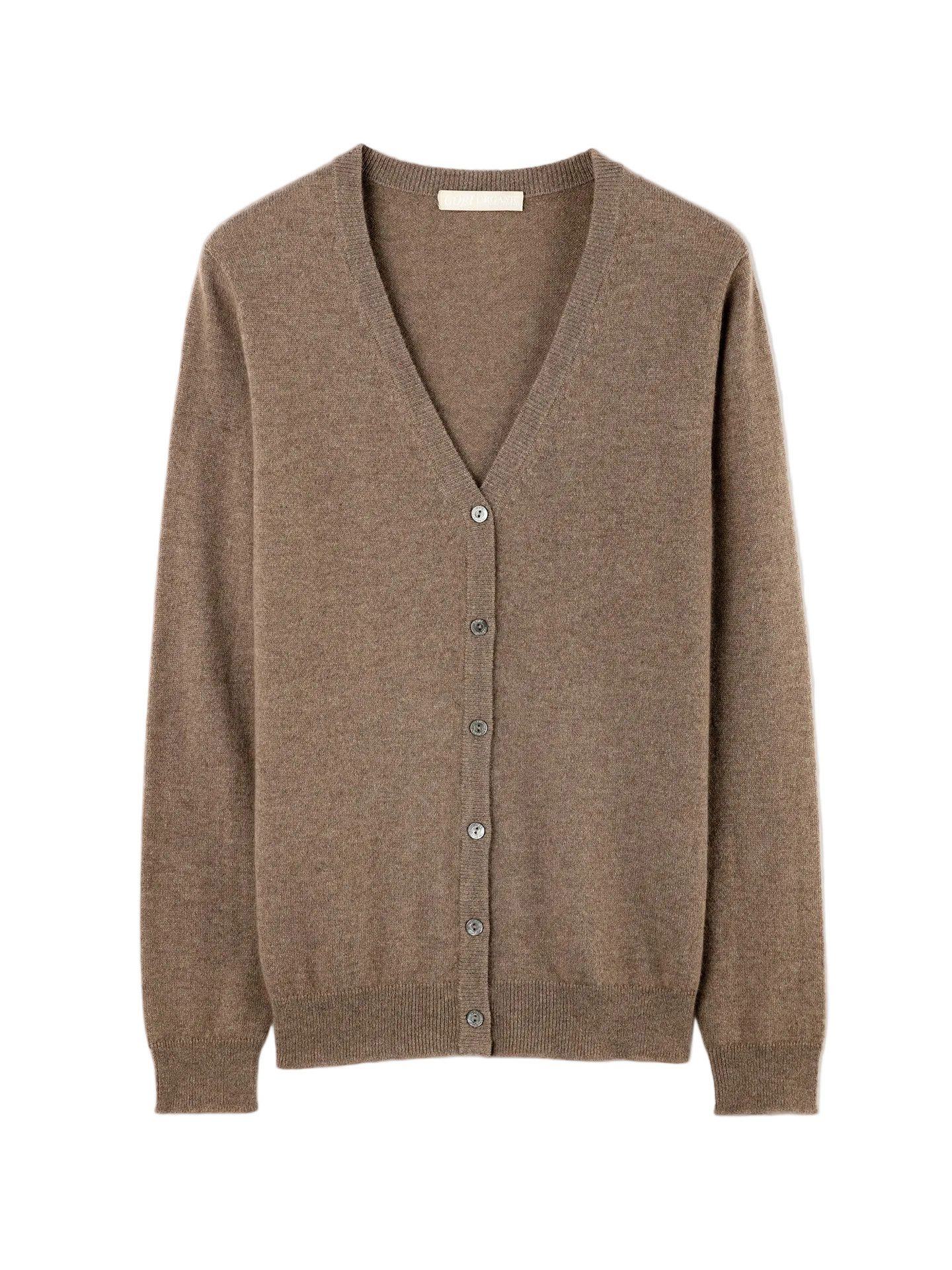 GOBI Cashmere Cardigan Naturfarbe V-Ausschnitt Kaschmirstrickjacke