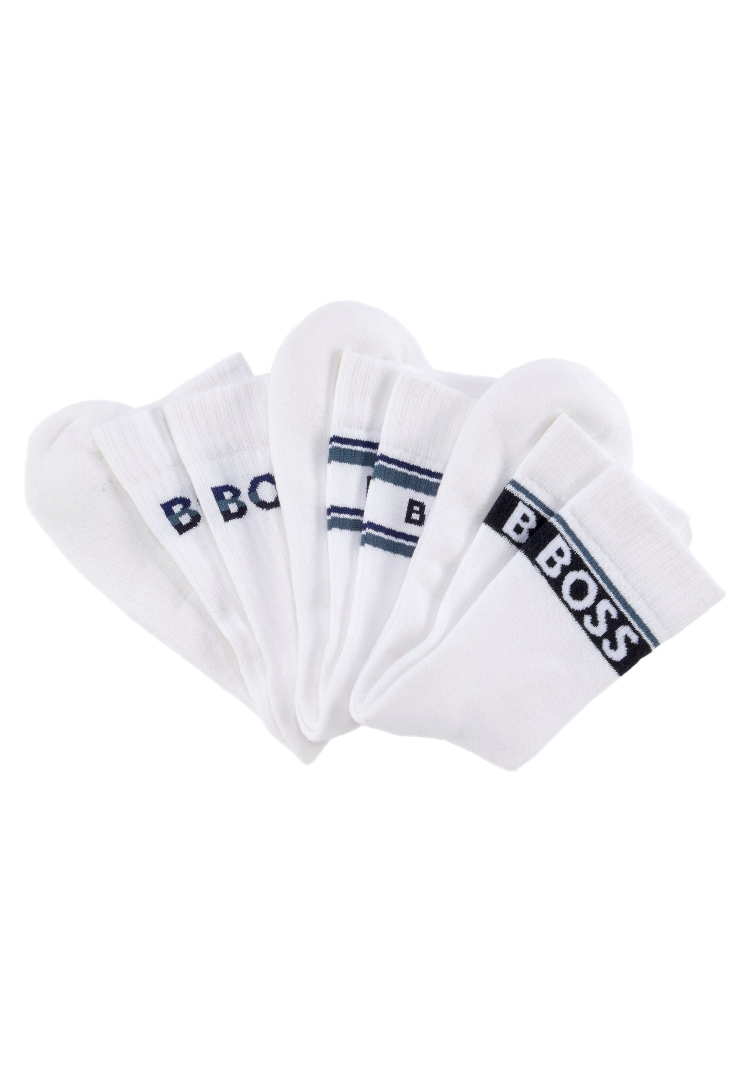 BOSS Socken 3P QS 3er mit Pack) CC (Packung, Giftset Stickerei BOSS 3-Paar