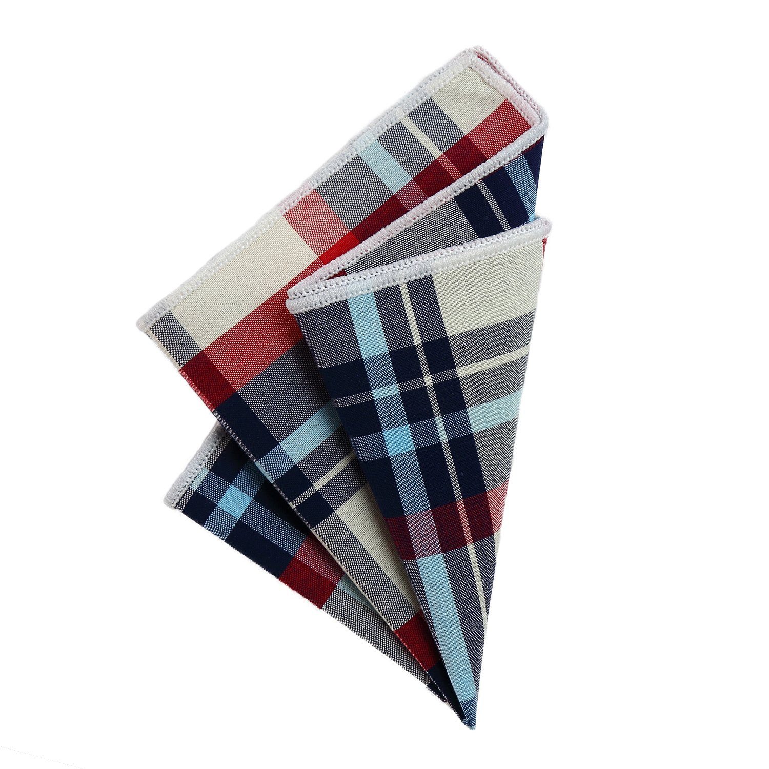 DonDon Einstecktuch DonDon Herren Hanky Einstecktuch kariert, (Packung, 1-St), vorgefaltet, kariert, Baumwolle