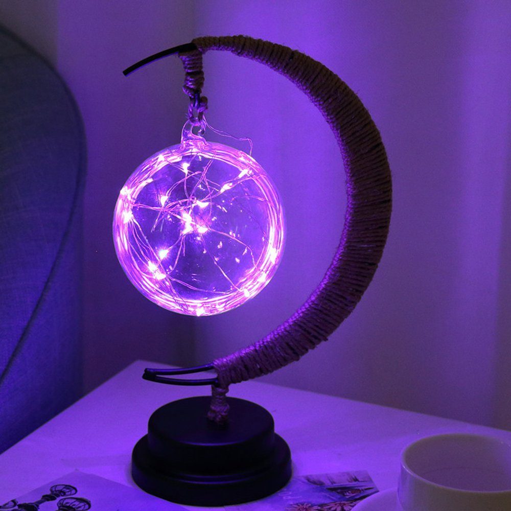 Ball mit Nachtlicht, Weiß, Lila, Rosnek LED LED Led Kupferdraht, USB-betrieben, Glas Dekolicht Warmes Blau, Dekolicht, Mehrfarbig