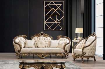 Casa Padrino Couchtisch Luxus Barock Couchtisch Braun / Schwarz / Gold - Handgefertigter Massivholz Wohnzimmertisch - Prunkvolle Massivholz Möbel im Barockstil
