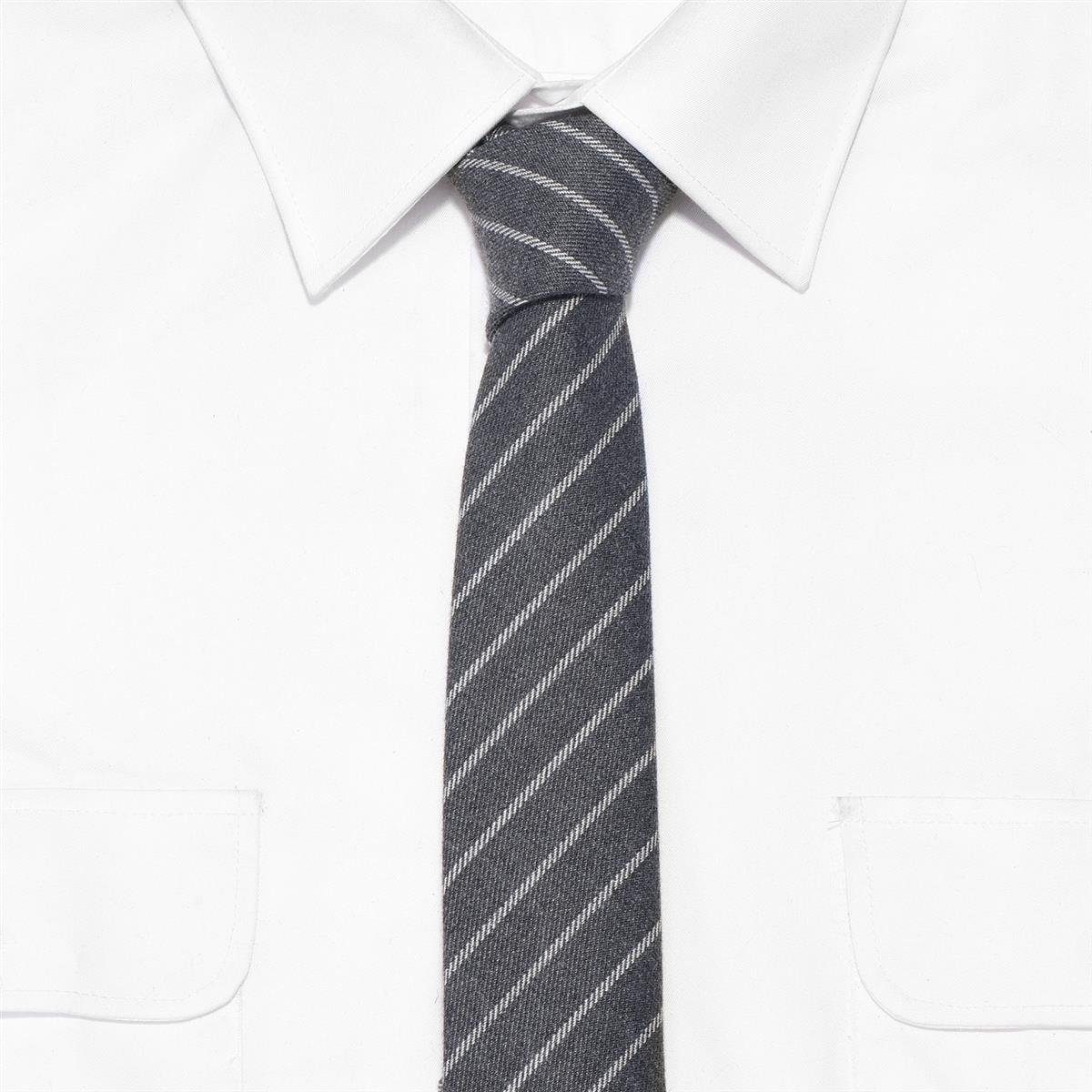 DonDon Krawatte Streifen mit Baumwolle, gestreift oder kariert 6 oder grau Veranstaltungen Herren 1x Krawatte 1-St., cm Büro Krawatte) (Packung, festliche gestreift, Karos oder für