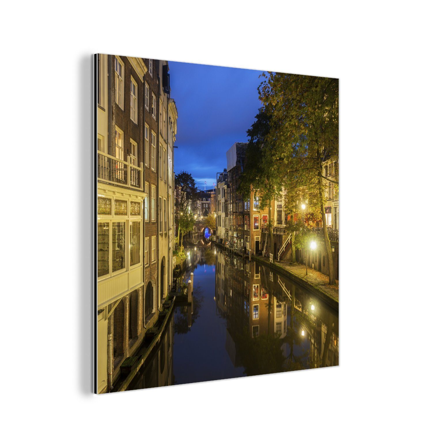 MuchoWow Metallbild Kanal - Utrecht - Niederlande, (1 St), Alu-Dibond-Druck, Gemälde aus Metall, Aluminium deko