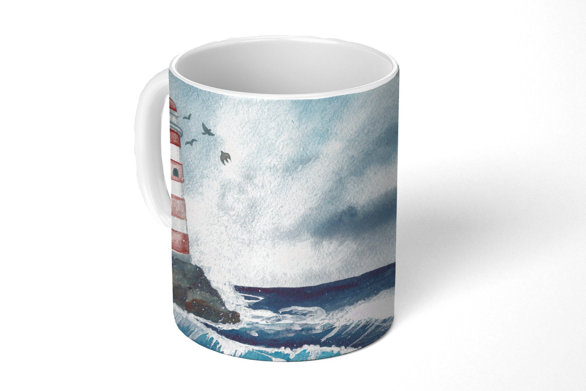 MuchoWow Tasse Leuchtturm - Meer - Golf, Keramik, Kaffeetassen, Teetasse, Becher, Teetasse, Geschenk