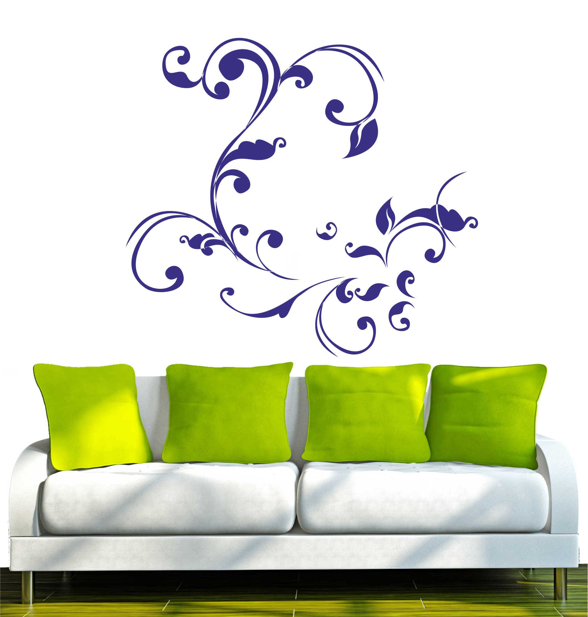 INDIGOS UG Wandtattoo Wandtattoo - Wandaufkleber - w329 Blatt Blätter Ranke Gewirr Pflanze