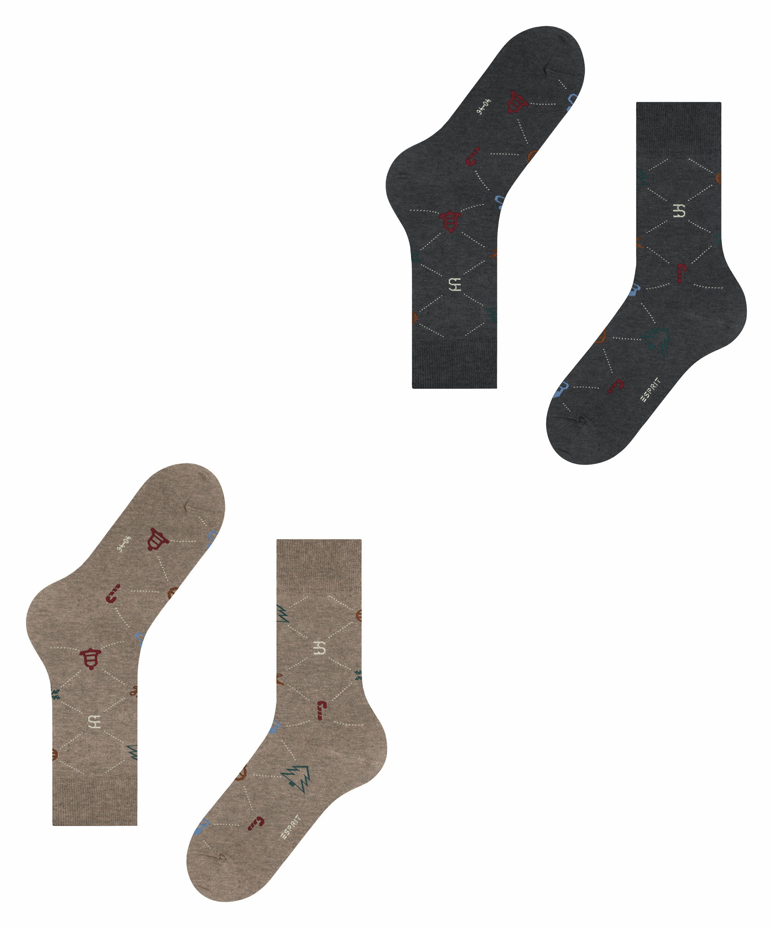 X-Mas (0020) Socken sortiment 2-Pack (2-Paar) Esprit